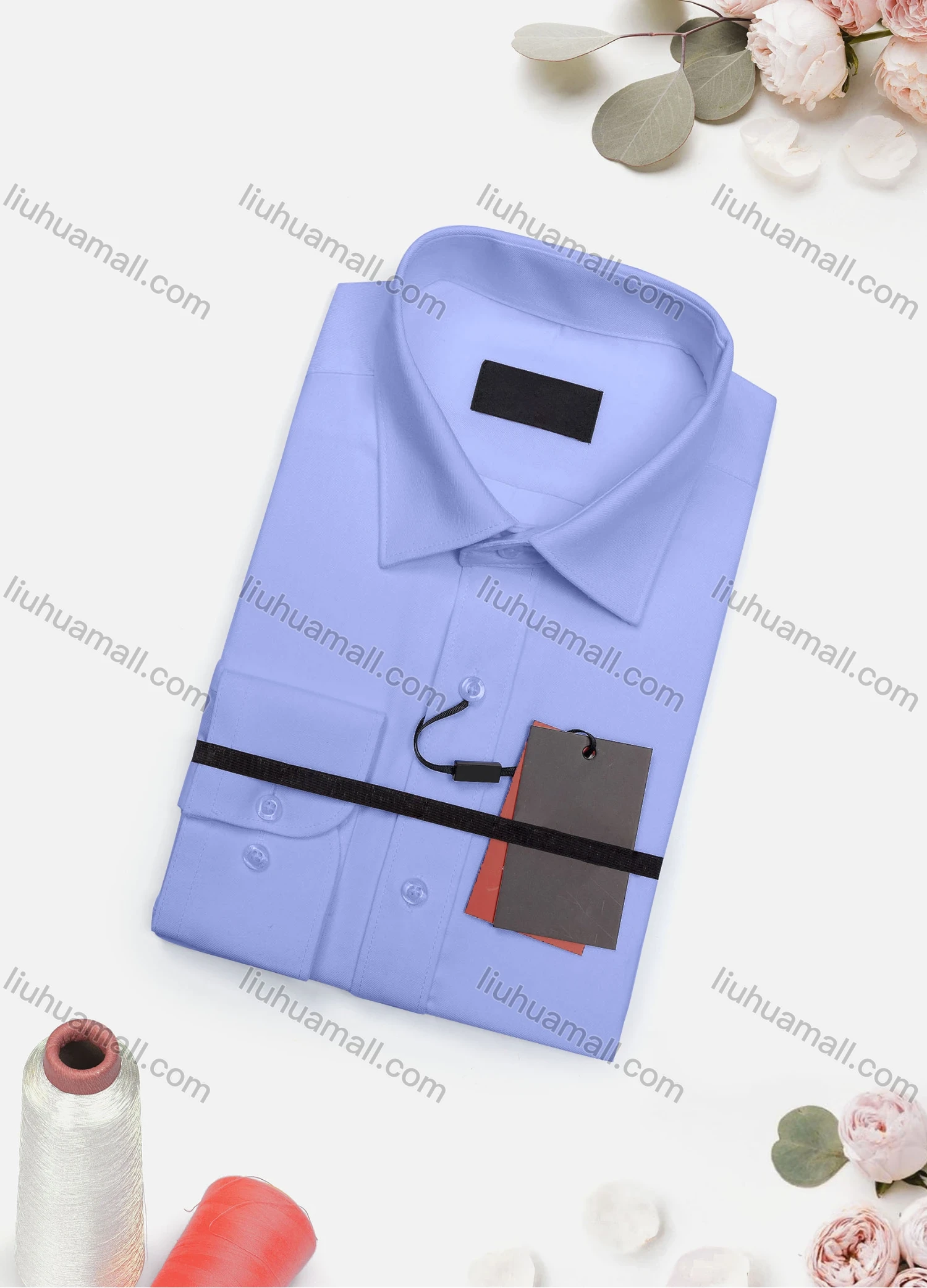 Wholesale Men's Casual Plain Long Sleeve Collared Button Down Shirt 2019-1# - Liuhuamall