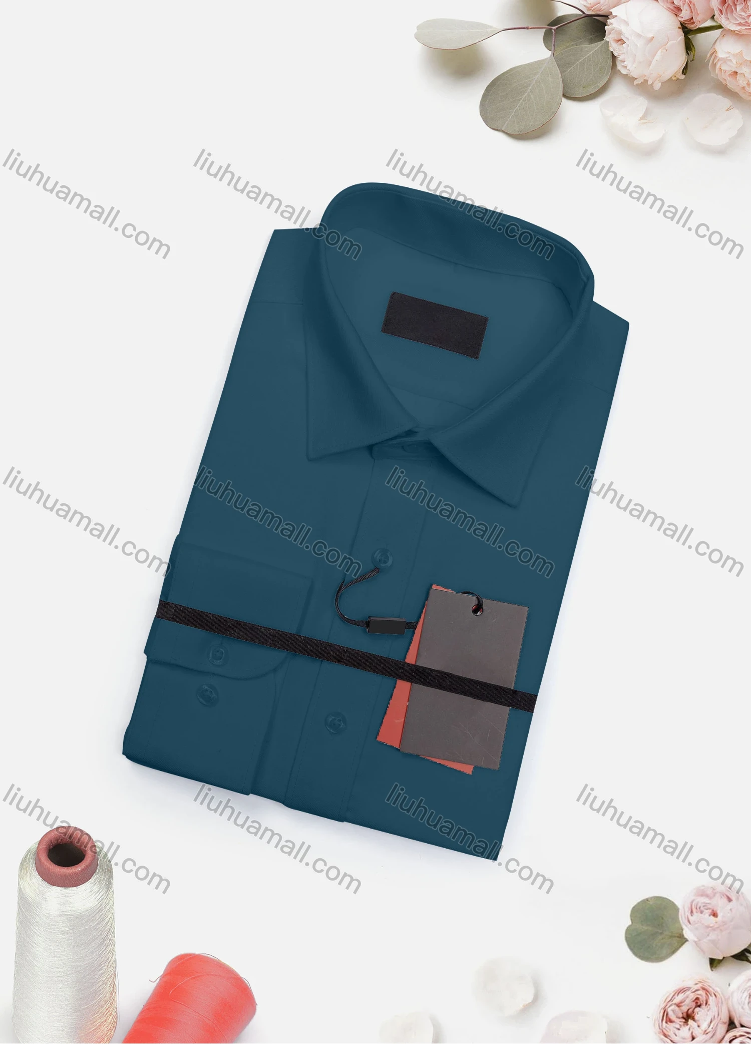 Wholesale Men's Casual Plain Long Sleeve Collared Button Down Shirt 2019-1# - Liuhuamall