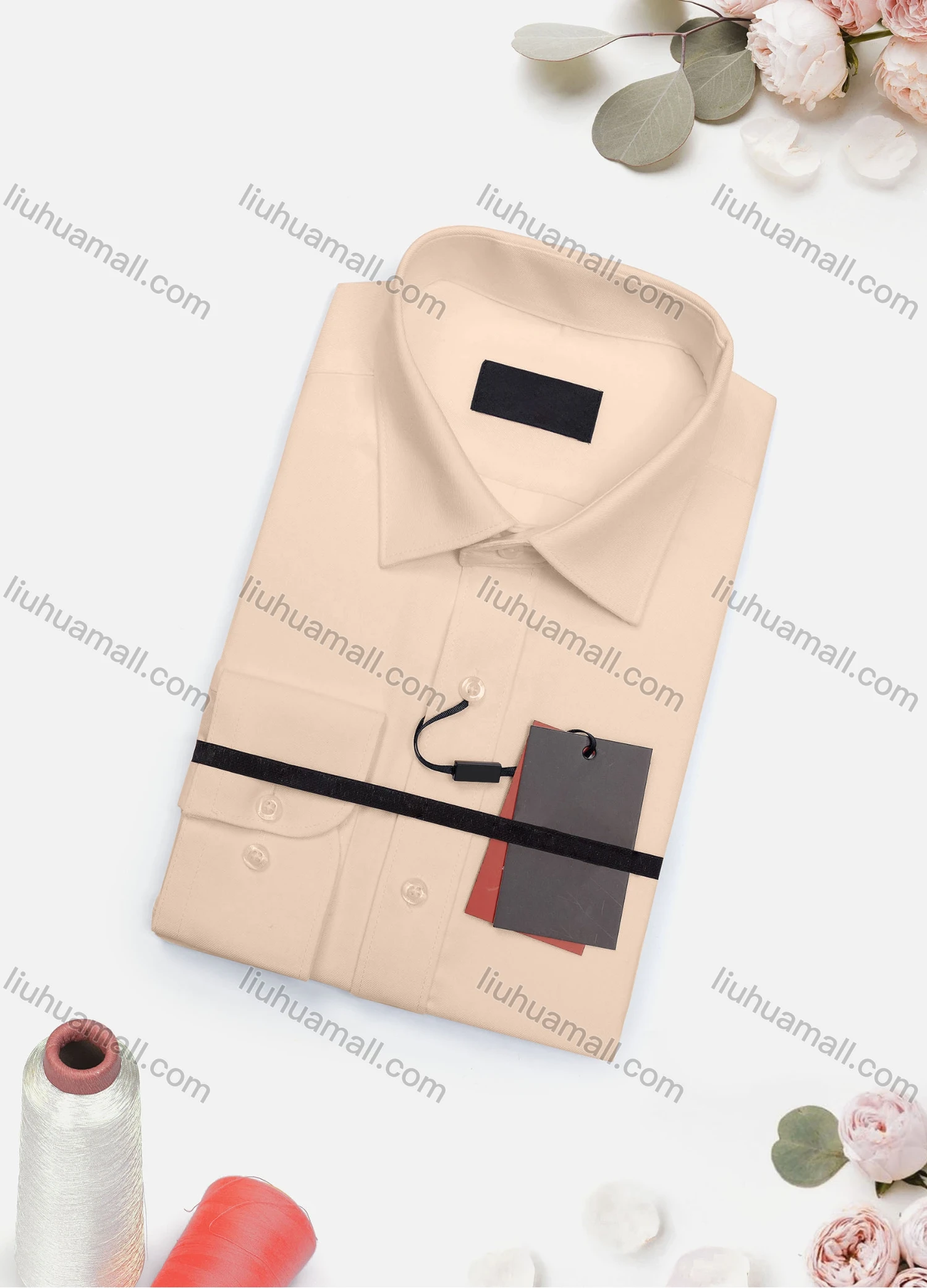 Wholesale Men's Casual Plain Long Sleeve Collared Button Down Shirt 2019-1# - Liuhuamall