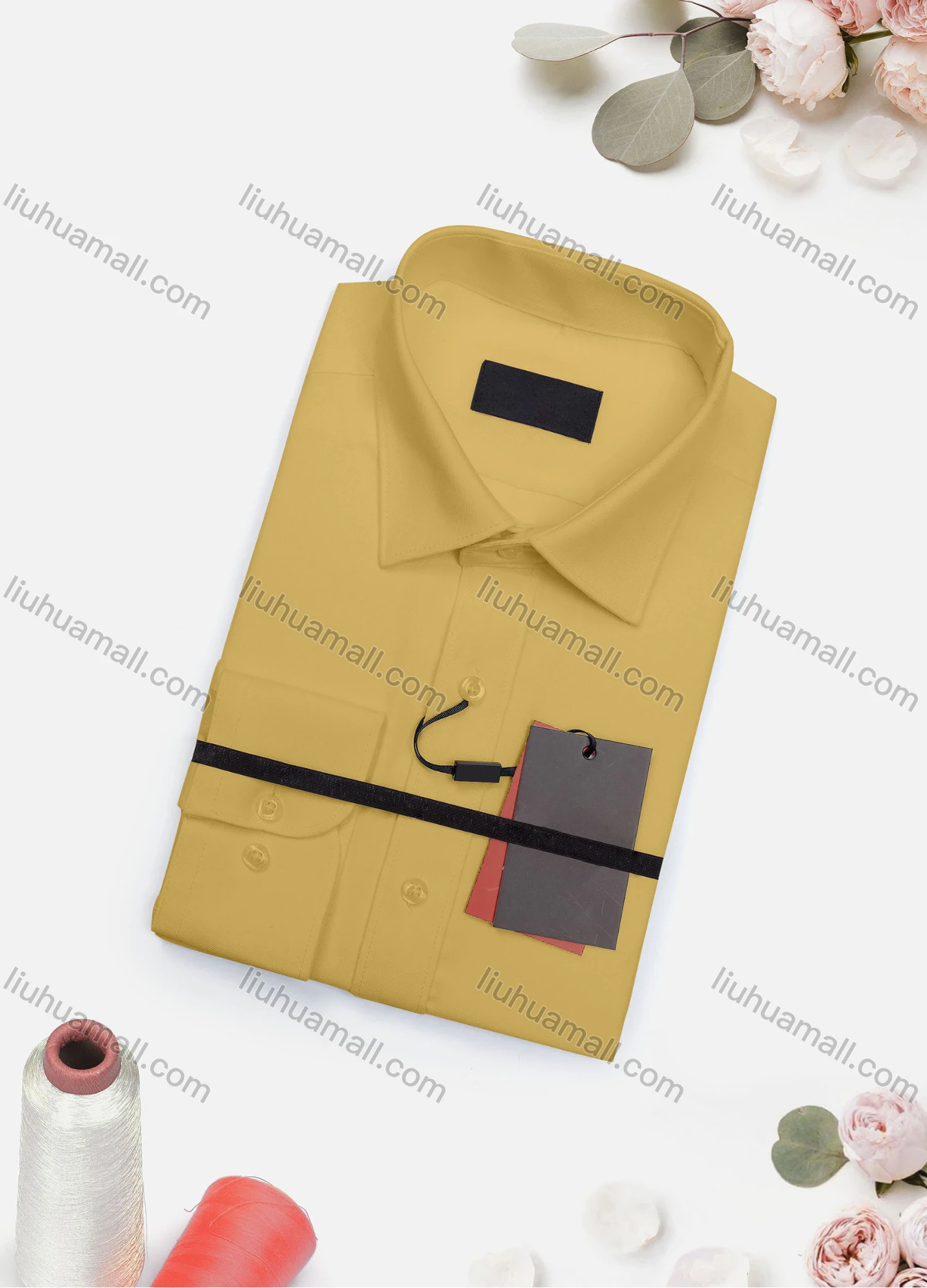 Wholesale Men's Casual Plain Long Sleeve Collared Button Down Shirt 2019-1# - Liuhuamall