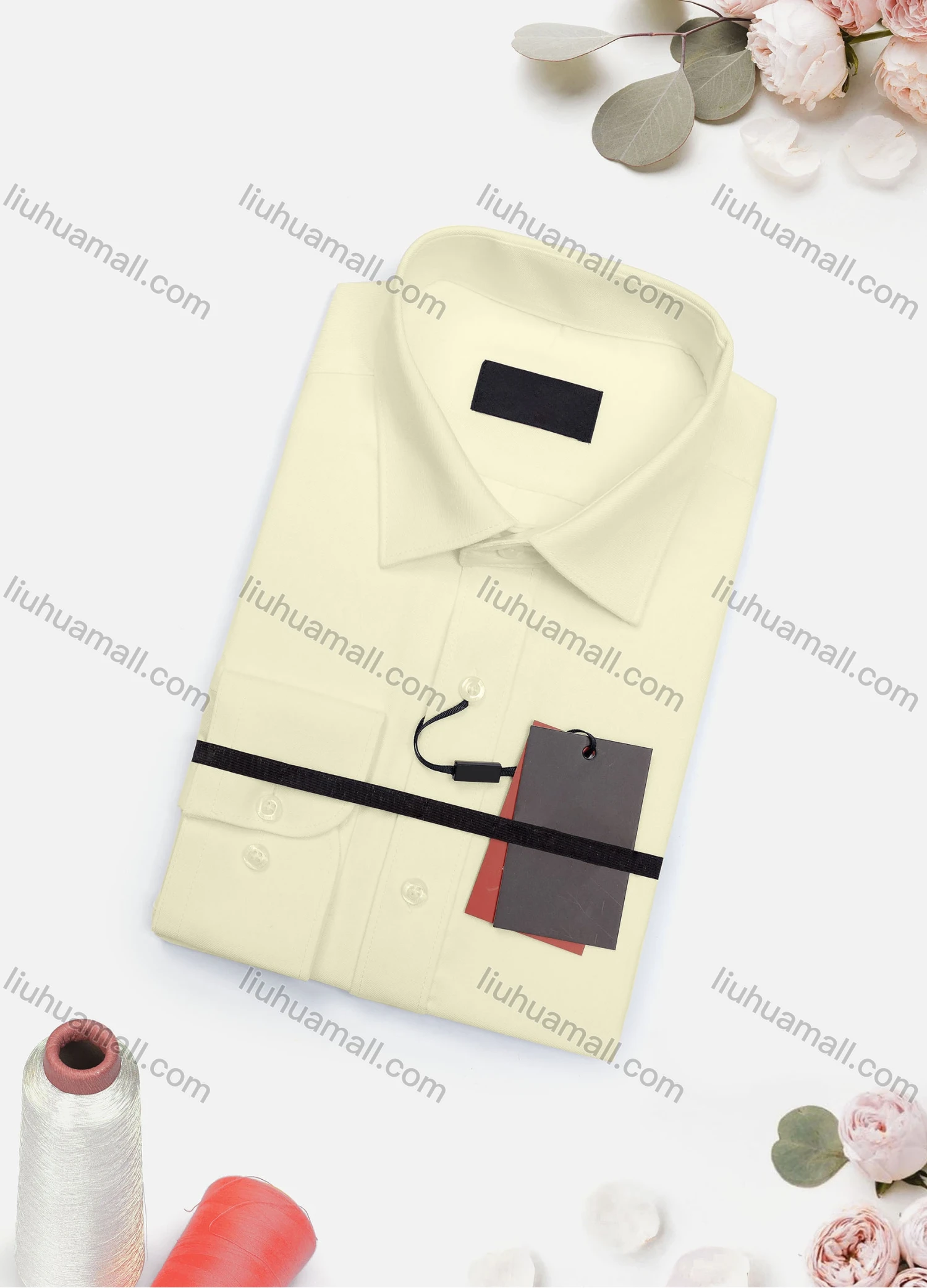 Wholesale Men's Casual Plain Long Sleeve Collared Button Down Shirt 2019-1# - Liuhuamall