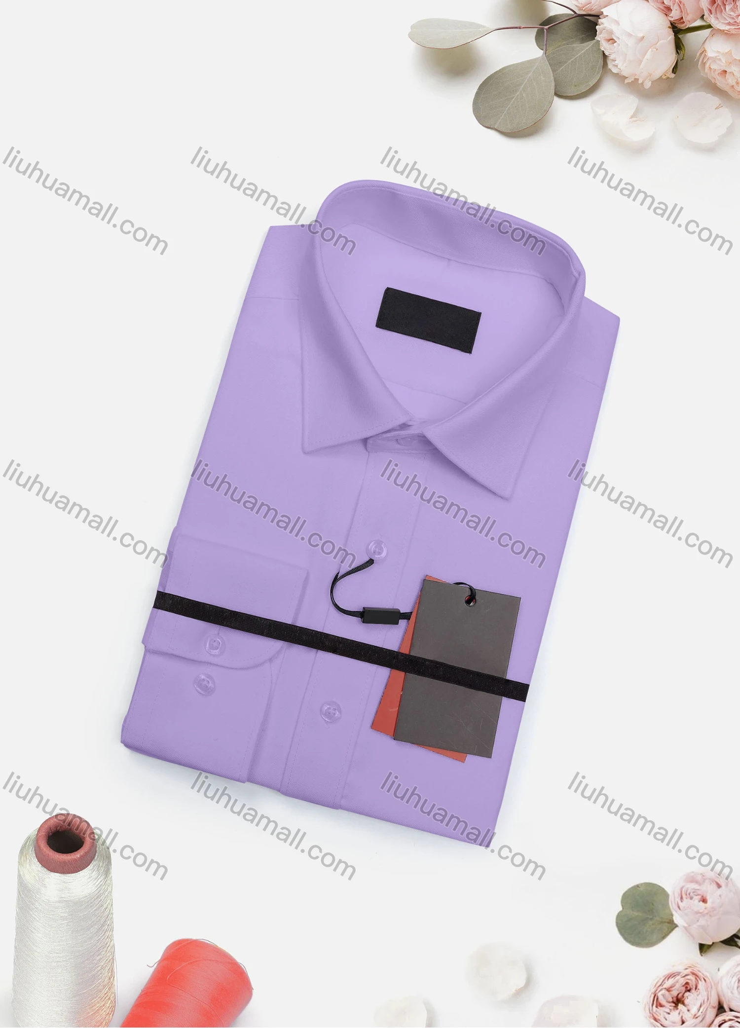 Wholesale Men's Casual Plain Long Sleeve Collared Button Down Shirt 2019-1# - Liuhuamall