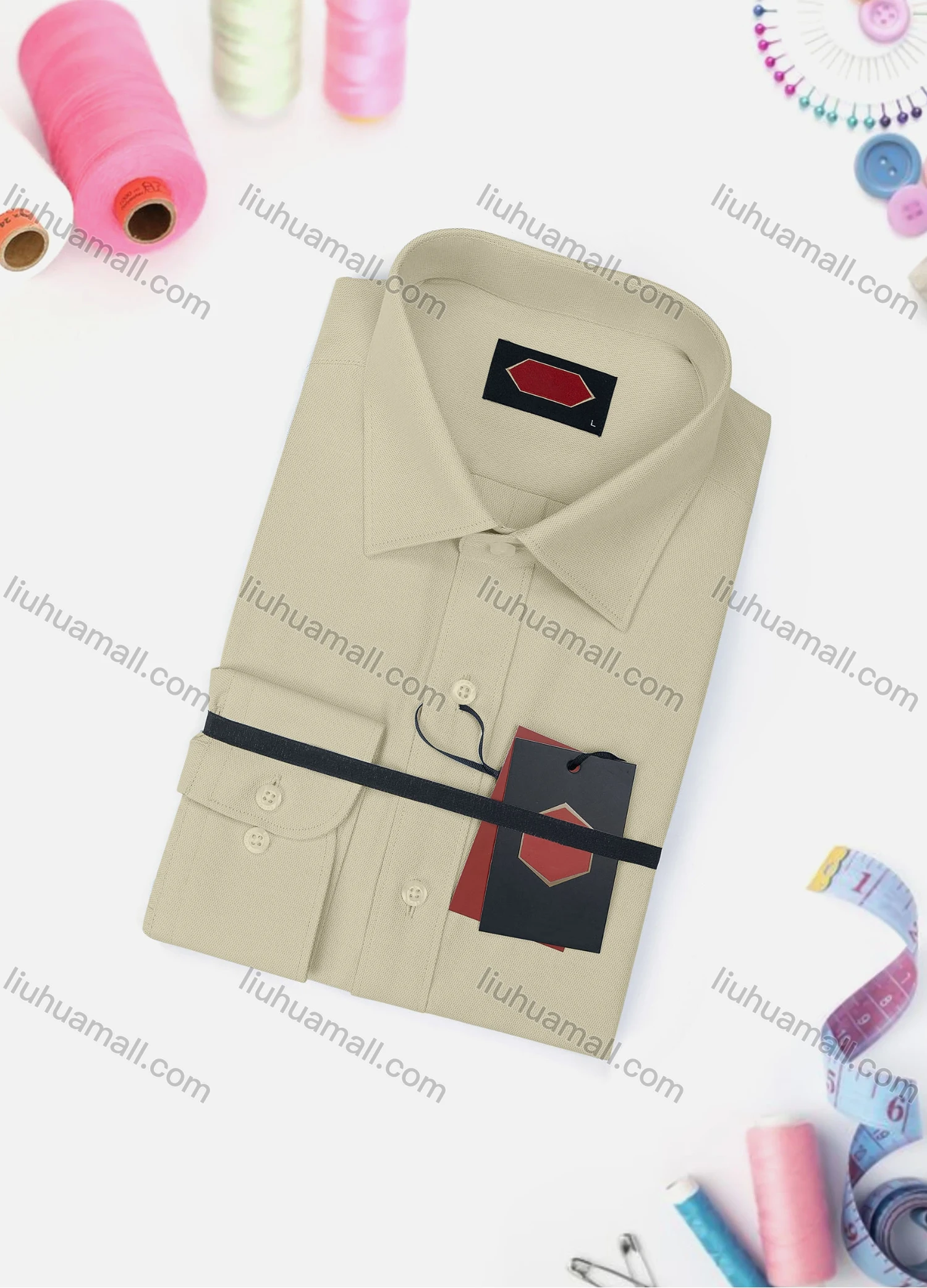 Wholesale Men's Casual Plain Long Sleeve Collared Button Down Shirt 2058-2# - Liuhuamall