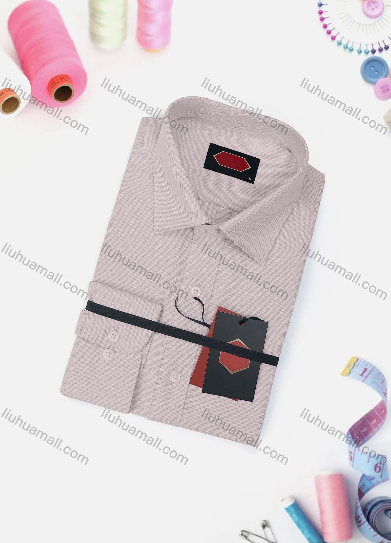 Wholesale Men's Casual Plain Long Sleeve Collared Button Down Shirt 2058-2# - Liuhuamall