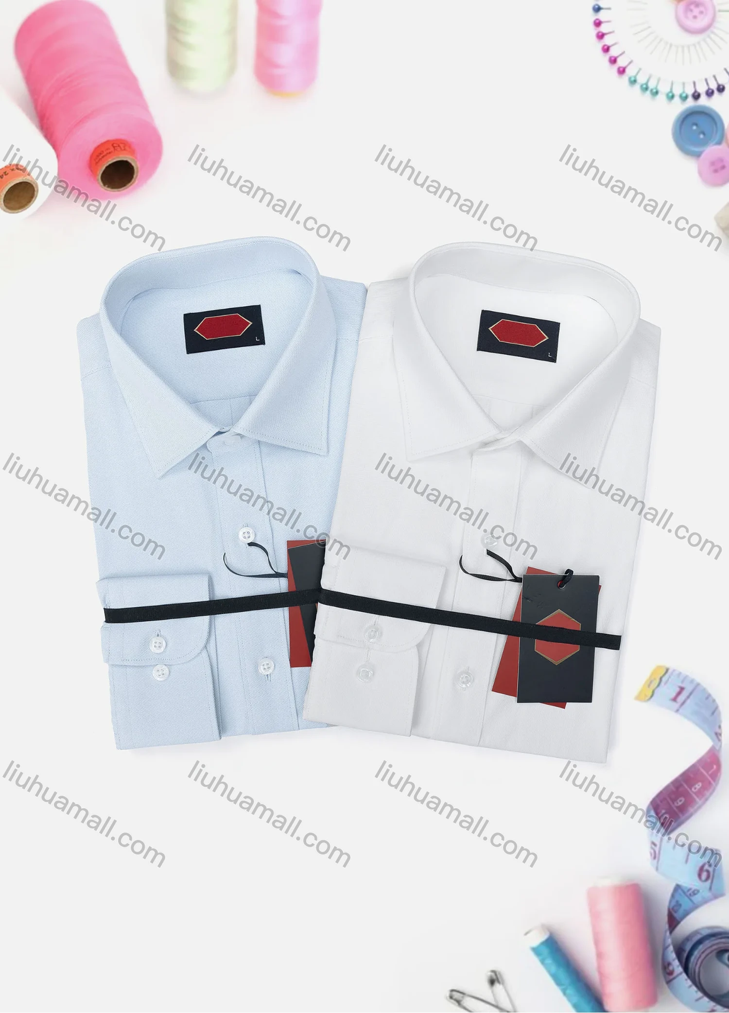 Wholesale Men's Casual Plain Long Sleeve Collared Button Down Shirt 2058-2# - Liuhuamall
