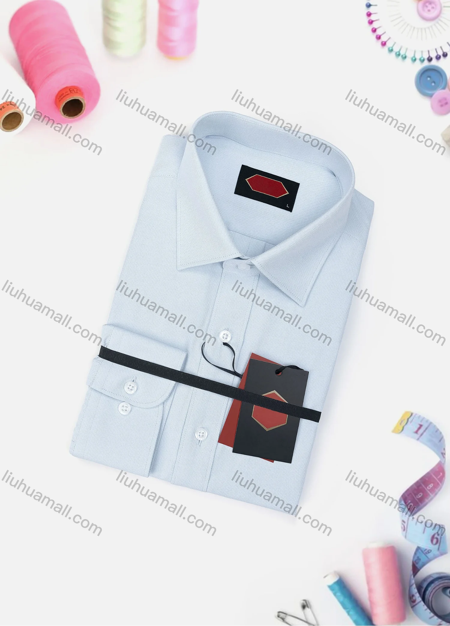 Wholesale Men's Casual Plain Long Sleeve Collared Button Down Shirt 2058-2# - Liuhuamall