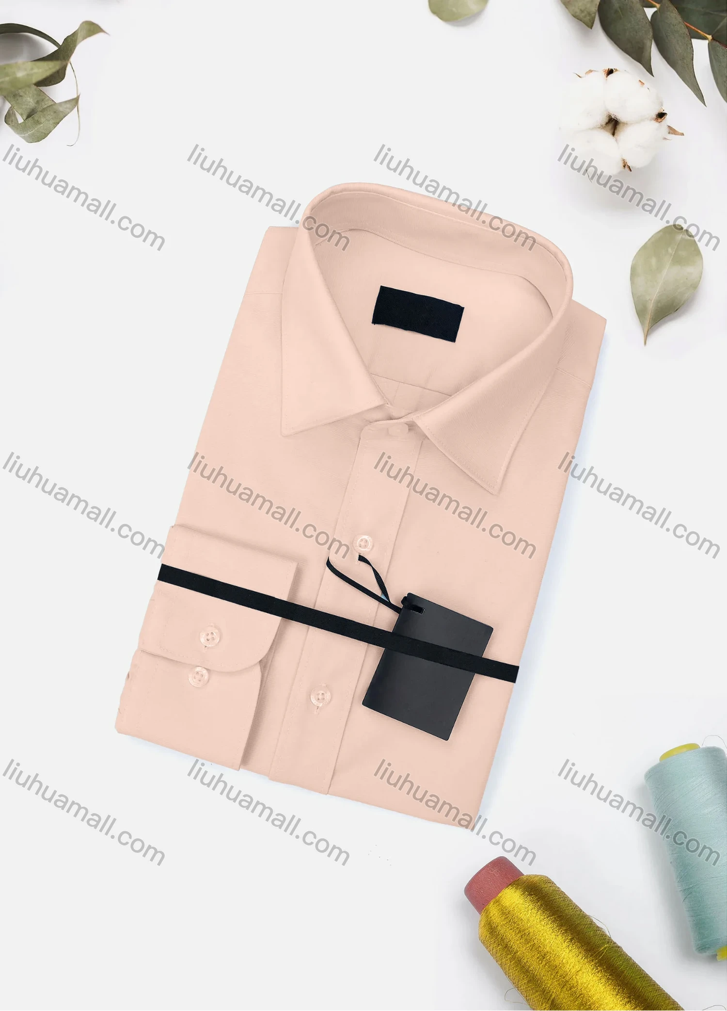 Wholesale Men's Casual Plain Long Sleeve Collared Button Down Shirt 2670-4# - Liuhuamall