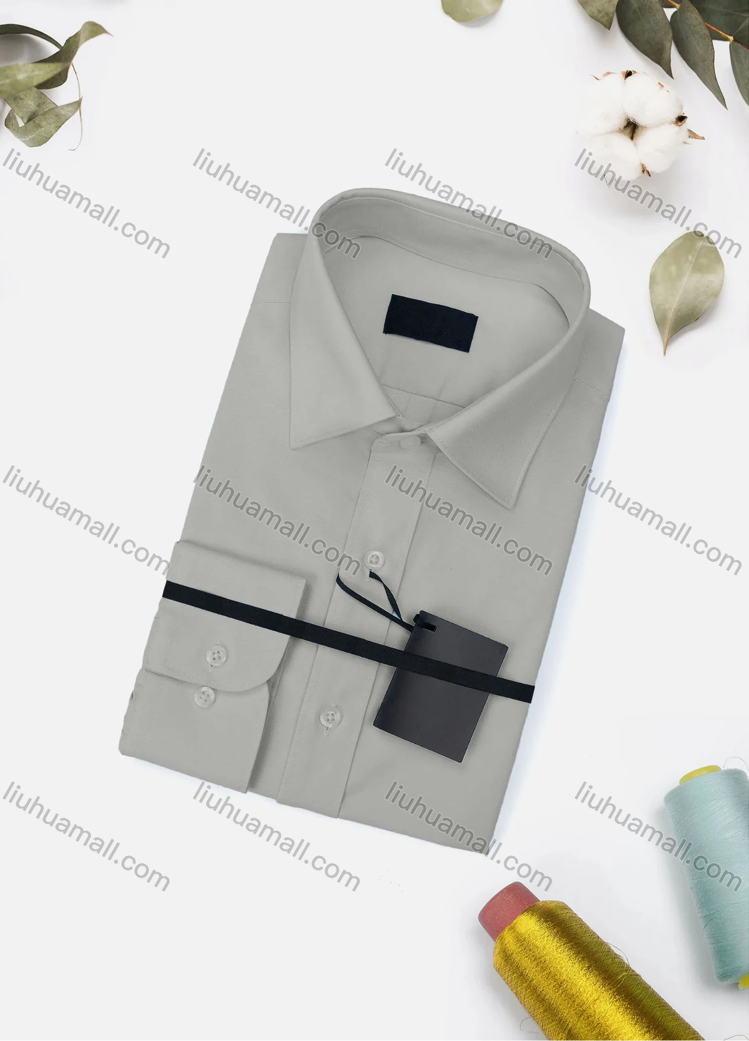 Wholesale Men's Casual Plain Long Sleeve Collared Button Down Shirt 2670-4# - Liuhuamall