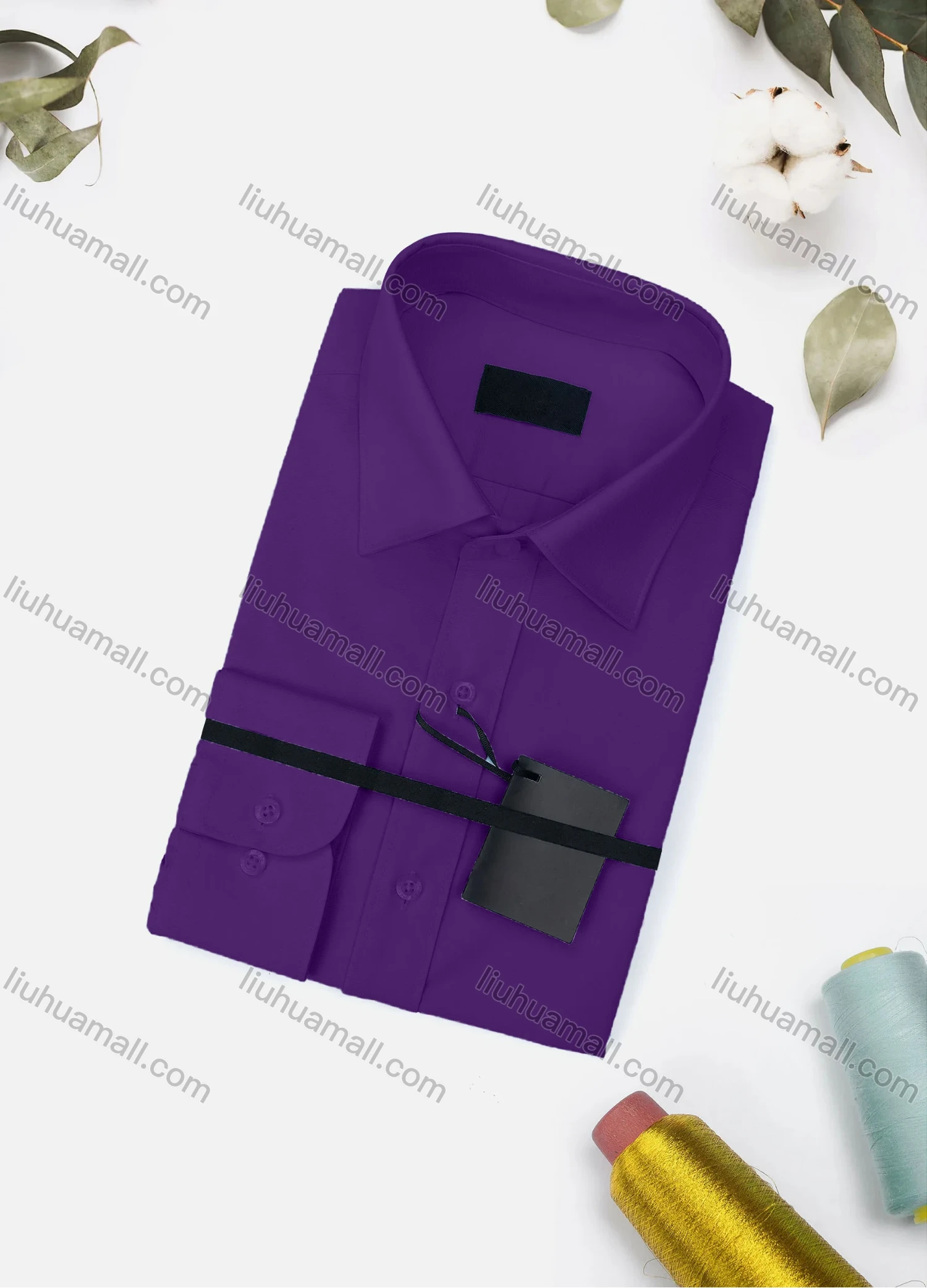 Wholesale Men's Casual Plain Long Sleeve Collared Button Down Shirt 2670-4# - Liuhuamall