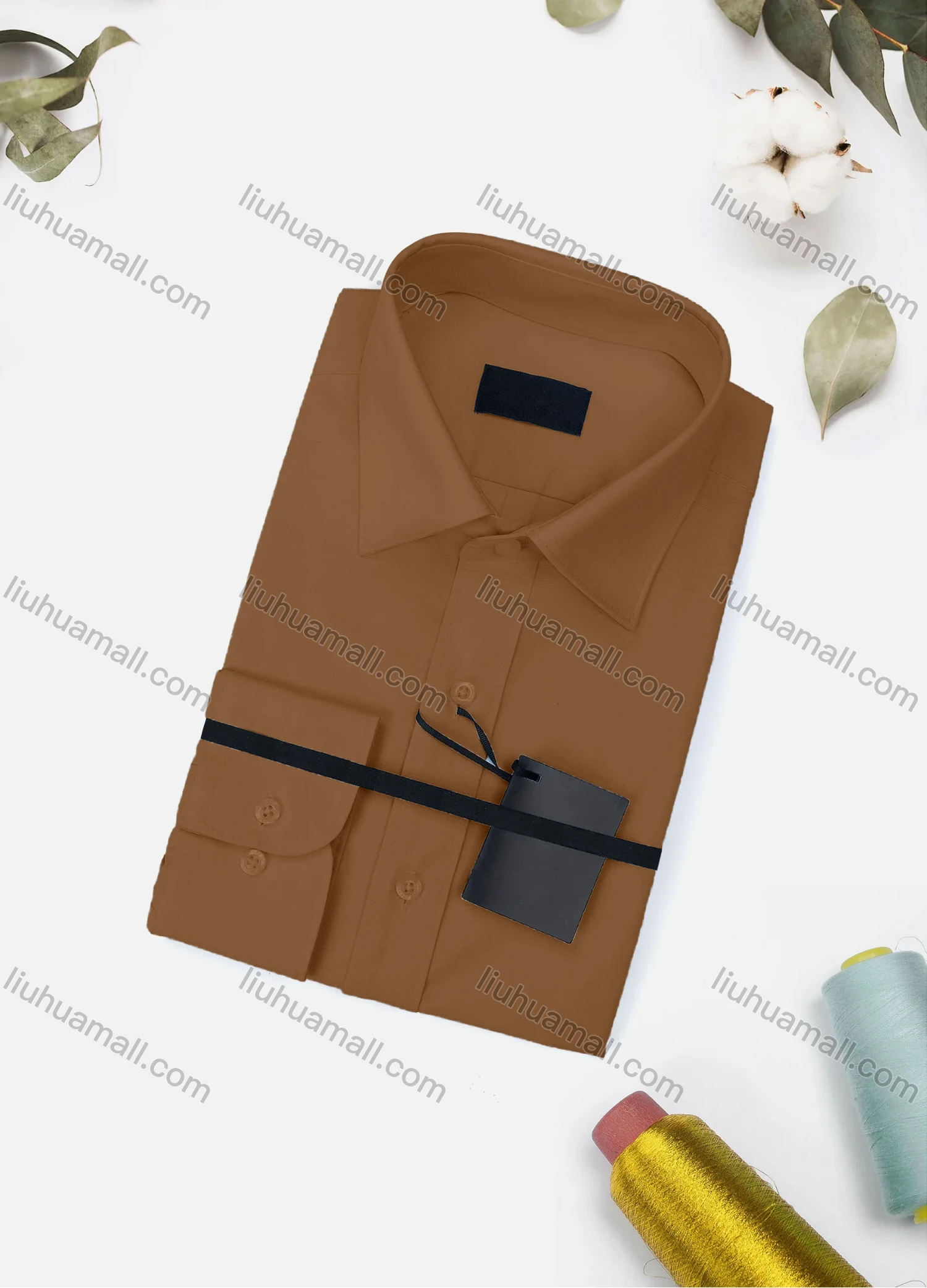 Wholesale Men's Casual Plain Long Sleeve Collared Button Down Shirt 2670-4# - Liuhuamall