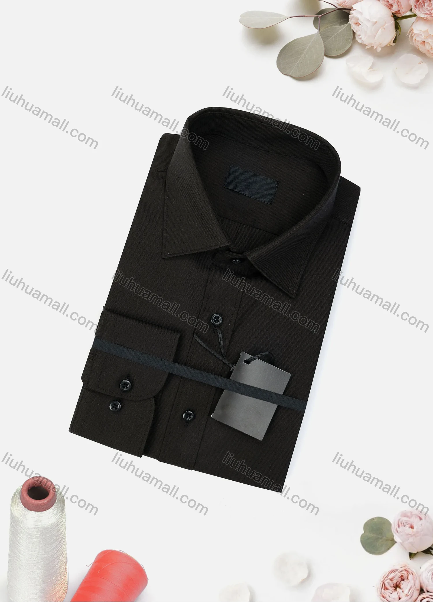Wholesale Men's Casual Plain Long Sleeve Collared Button Down Shirt 2670-4# - Liuhuamall