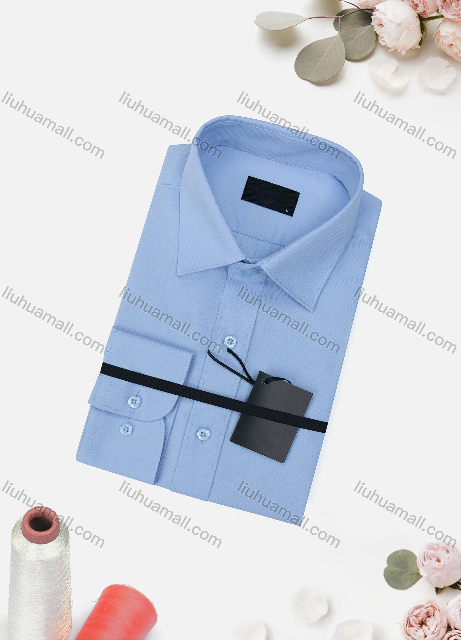 Wholesale Men's Casual Plain Long Sleeve Collared Button Down Shirt 2670-4# - Liuhuamall