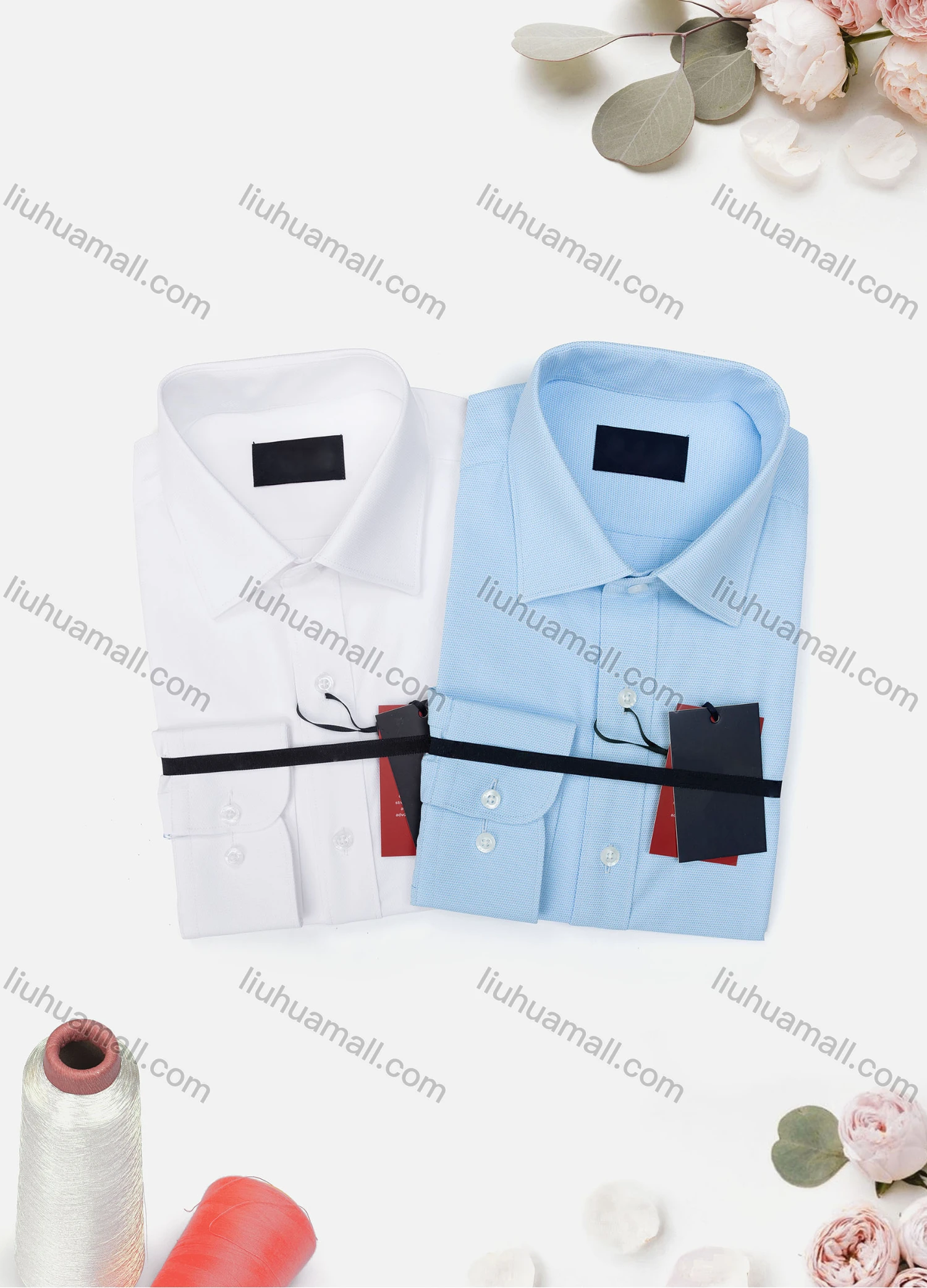 Wholesale Men's Casual Plain Long Sleeve Collared Button Down Shirt 5002-2# - Liuhuamall