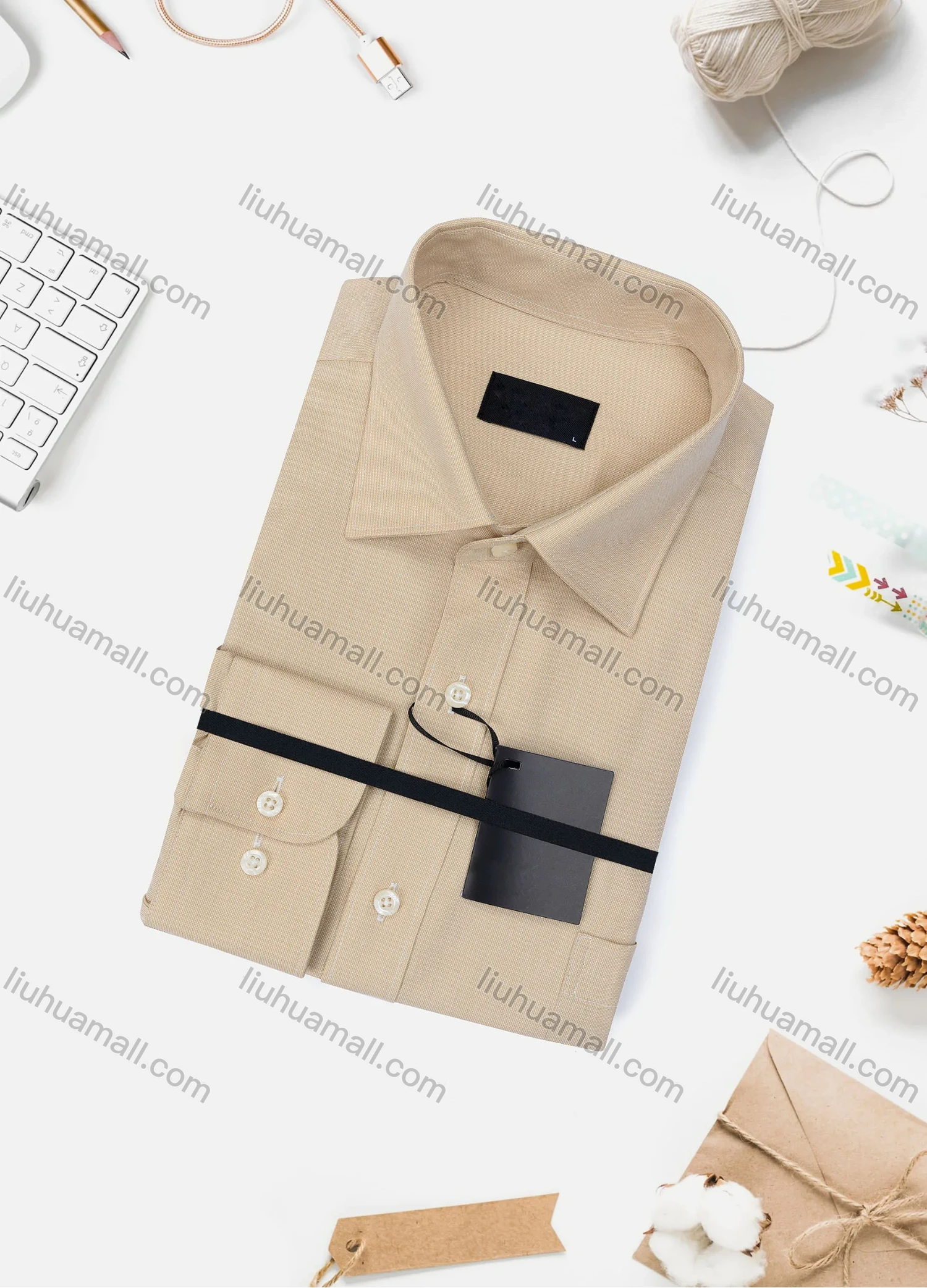 Wholesale Men's Casual Plain Long Sleeve Collared Button Down Shirt 6922-9# - Liuhuamall