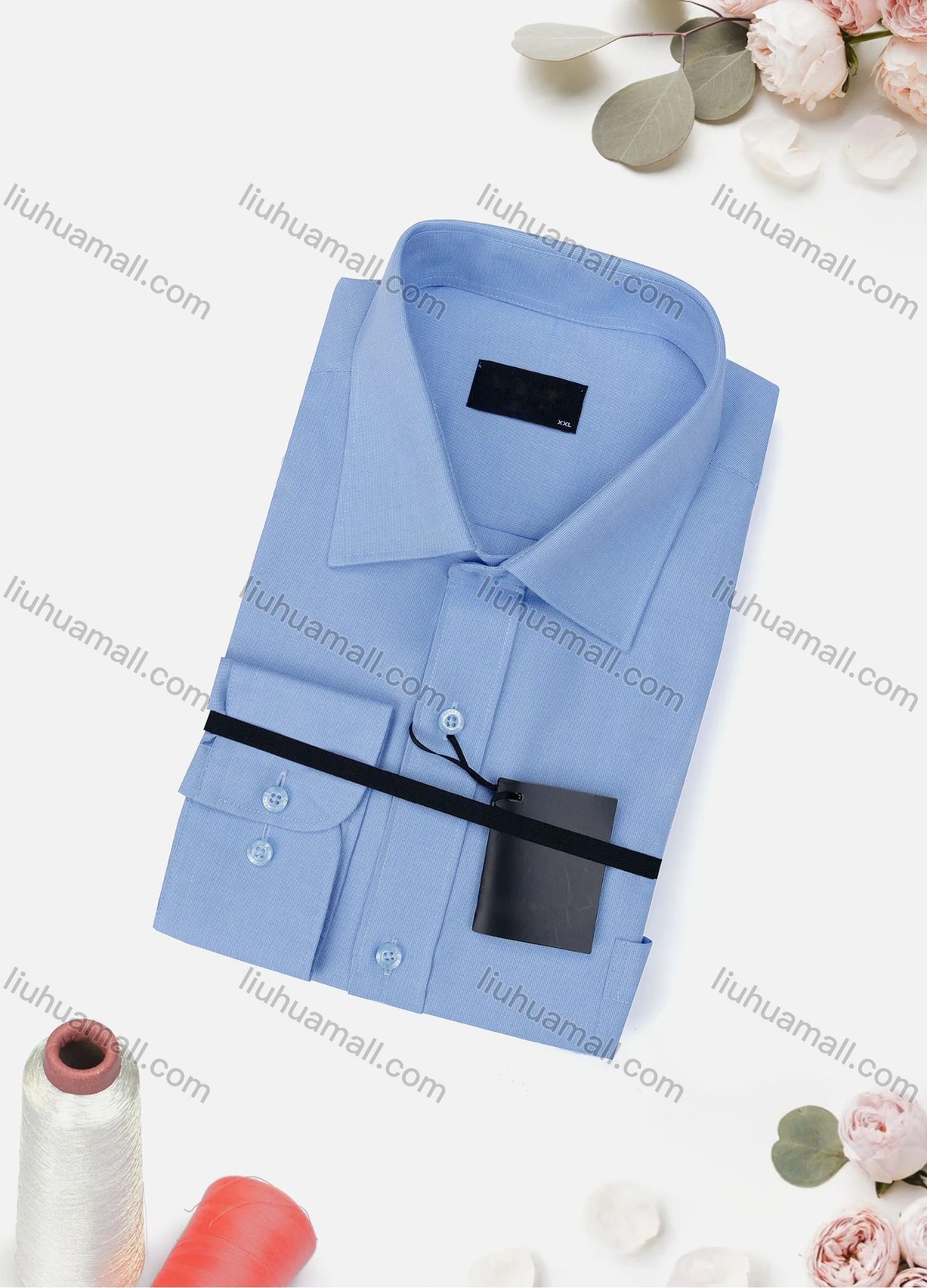 Wholesale Men's Casual Plain Long Sleeve Collared Button Down Shirt 6922-9# - Liuhuamall