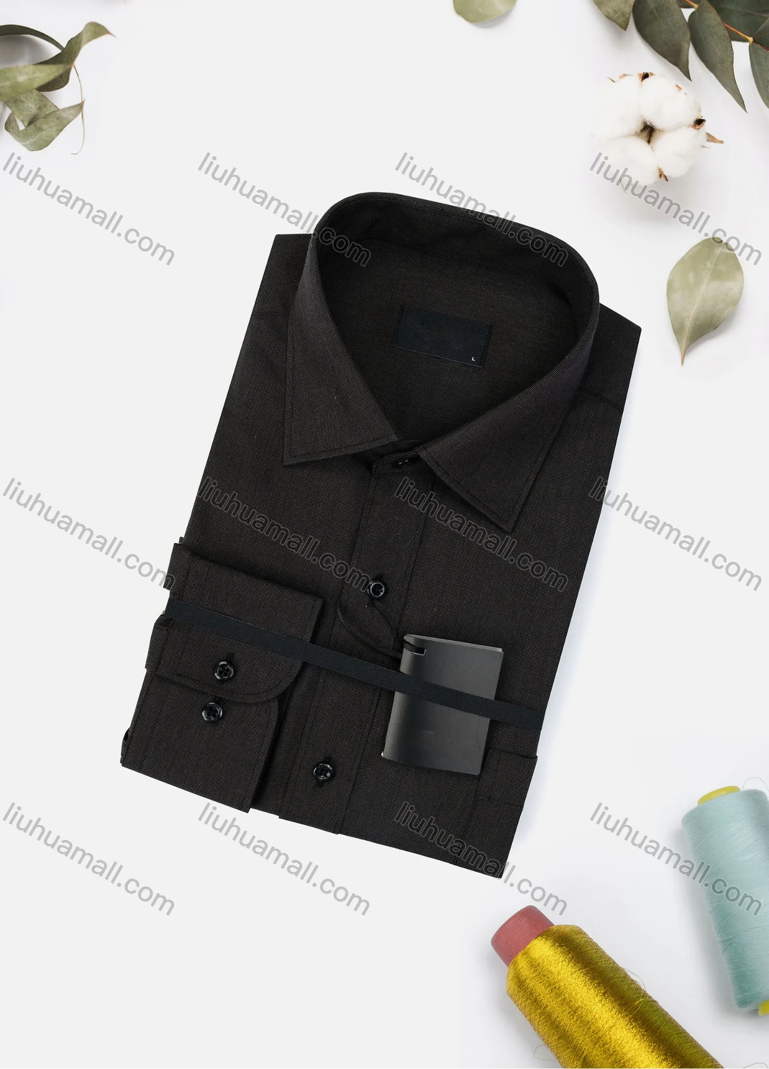Wholesale Men's Casual Plain Long Sleeve Collared Button Down Shirt 6922-9# - Liuhuamall