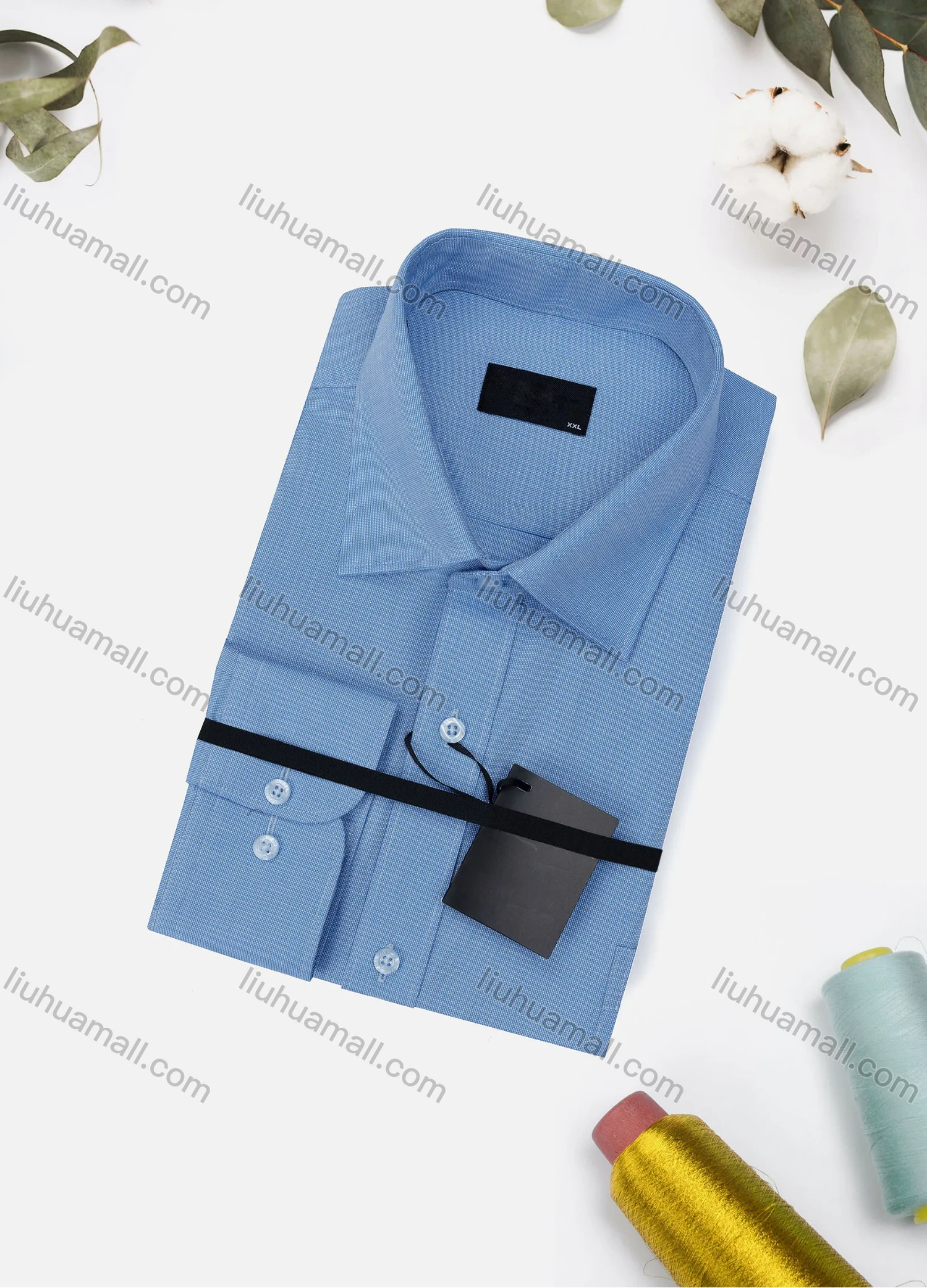 Wholesale Men's Casual Plain Long Sleeve Collared Button Down Shirt 6922-9# - Liuhuamall