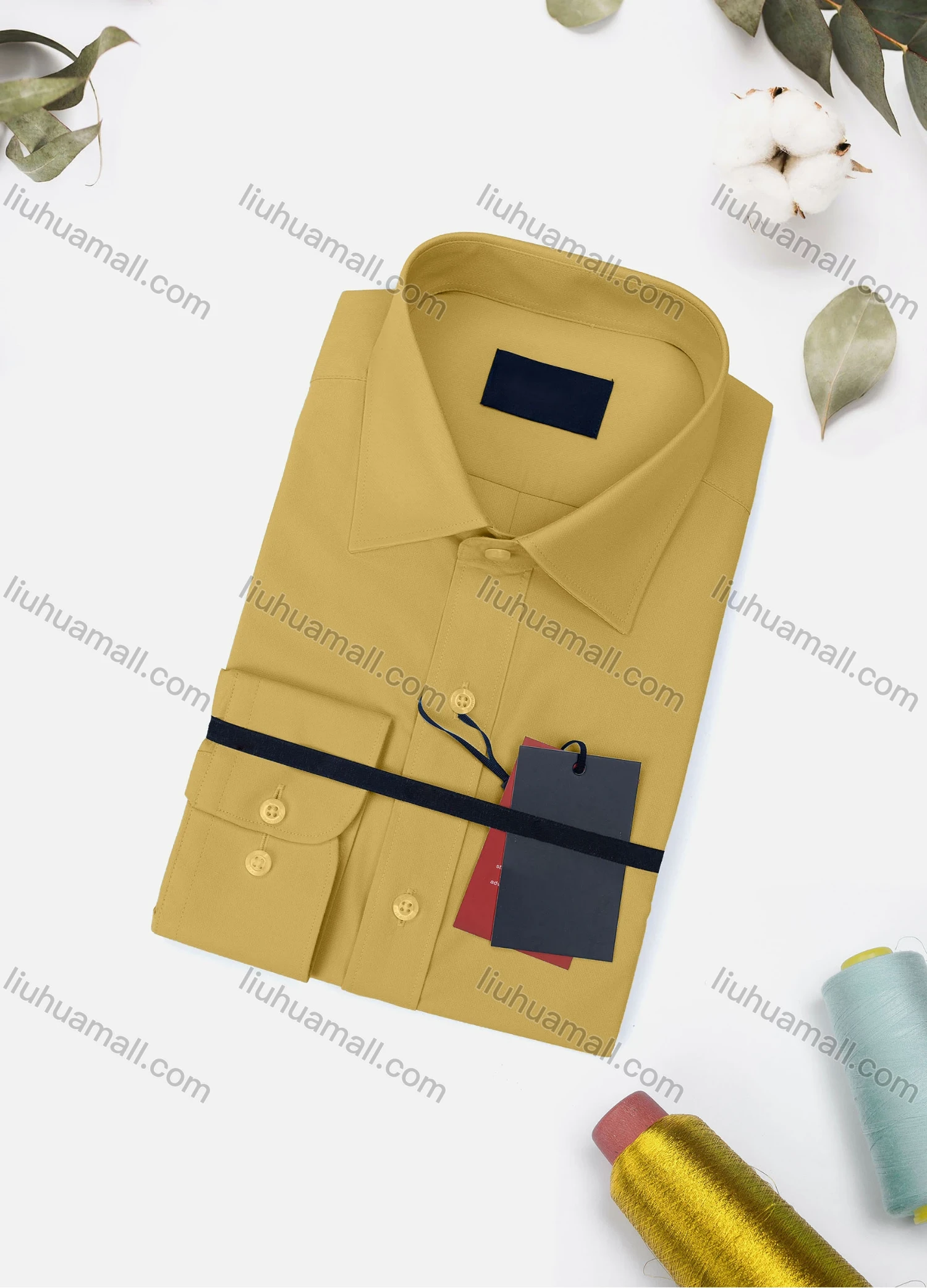 Wholesale Men's Casual Plain Long Sleeve Collared Button Down Shirt 8570-3# - Liuhuamall