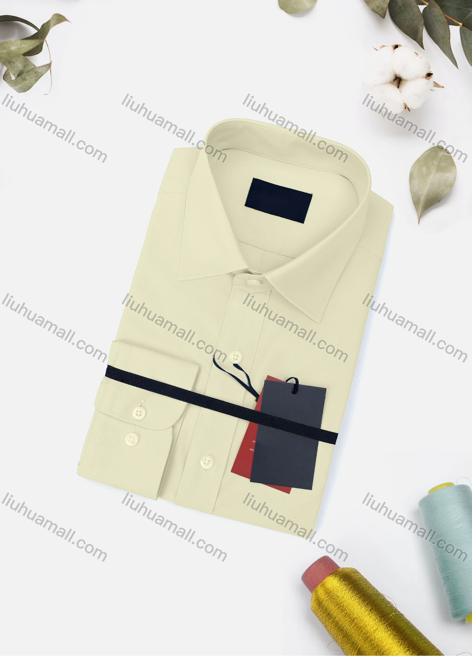 Wholesale Men's Casual Plain Long Sleeve Collared Button Down Shirt 8570-3# - Liuhuamall