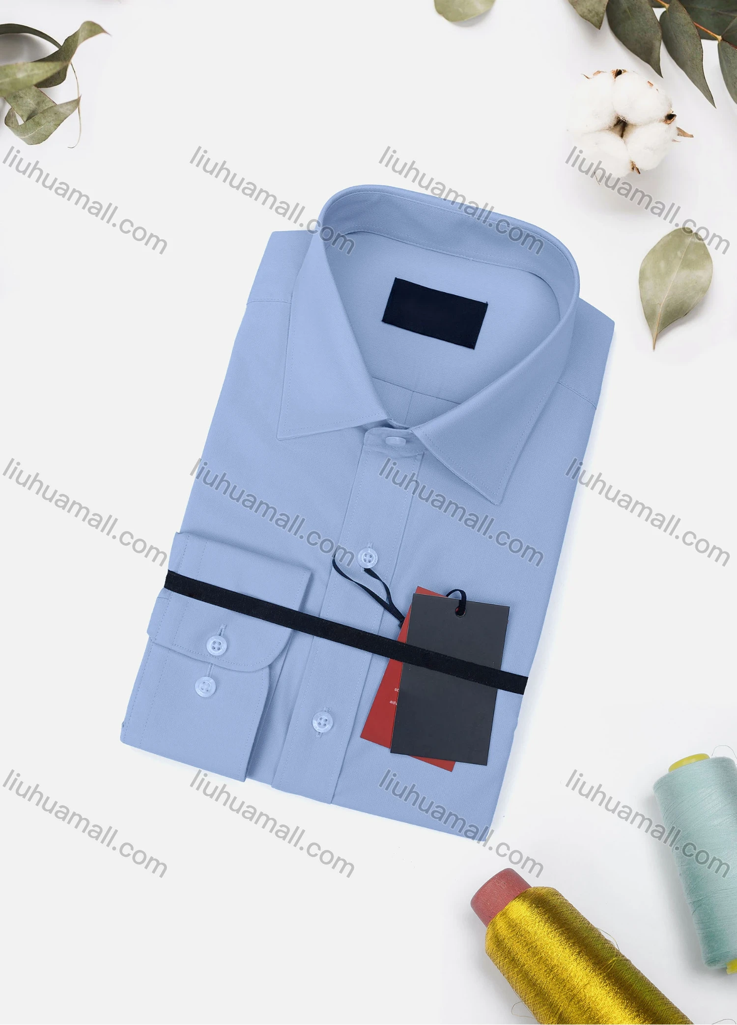 Wholesale Men's Casual Plain Long Sleeve Collared Button Down Shirt 8570-3# - Liuhuamall