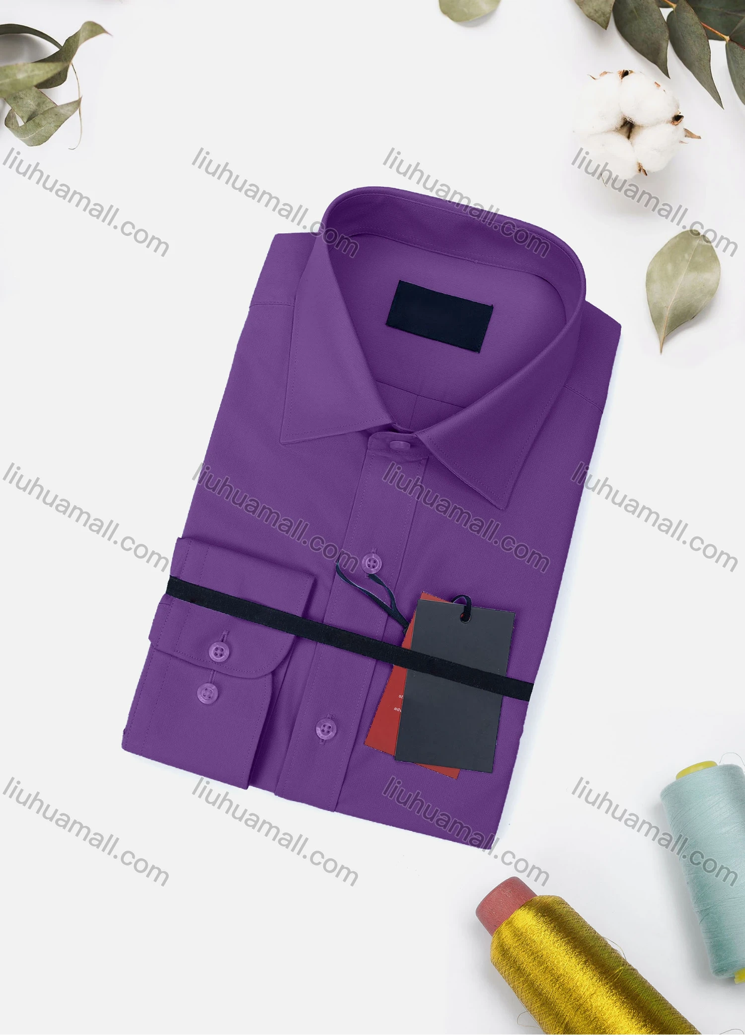 Wholesale Men's Casual Plain Long Sleeve Collared Button Down Shirt 8570-3# - Liuhuamall