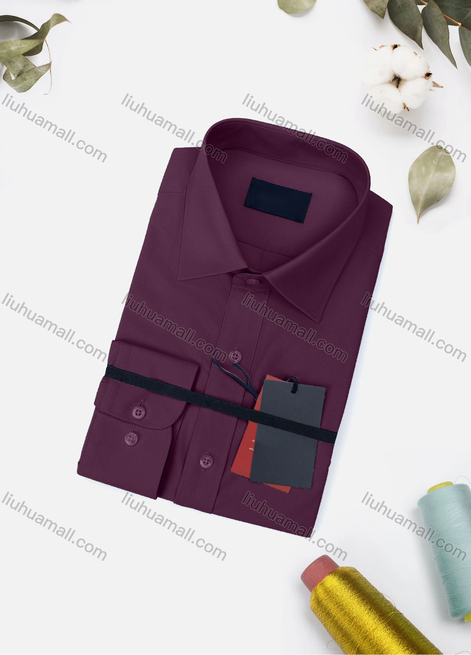 Wholesale Men's Casual Plain Long Sleeve Collared Button Down Shirt 8570-3# - Liuhuamall