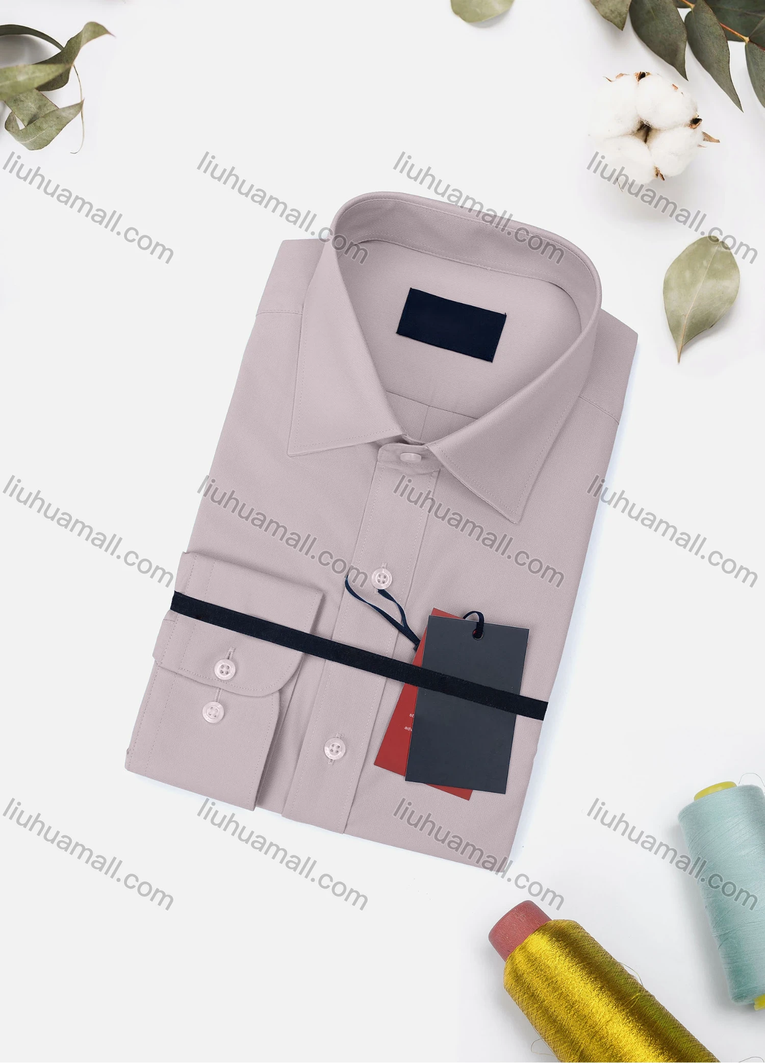 Wholesale Men's Casual Plain Long Sleeve Collared Button Down Shirt 8570-3# - Liuhuamall