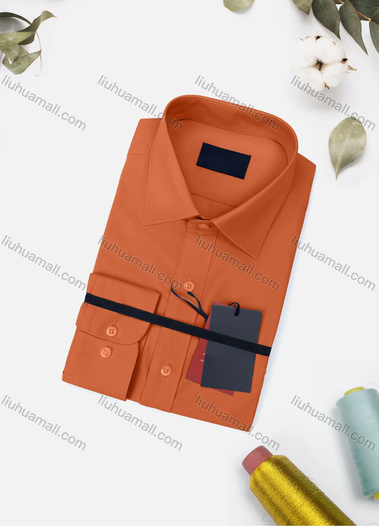 Wholesale Men's Casual Plain Long Sleeve Collared Button Down Shirt 8570-3# - Liuhuamall