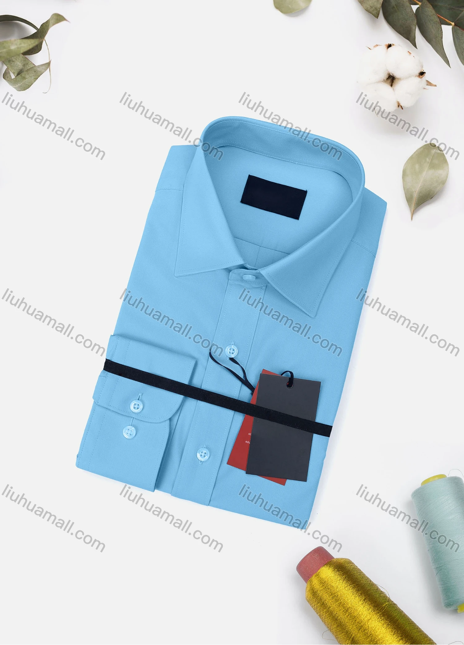 Wholesale Men's Casual Plain Long Sleeve Collared Button Down Shirt 8570-3# - Liuhuamall