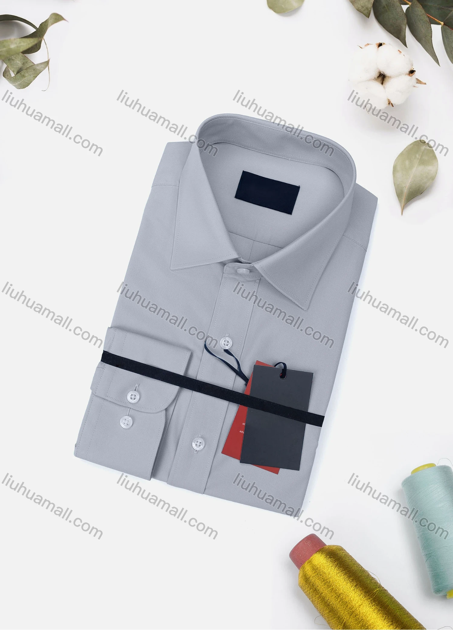 Wholesale Men's Casual Plain Long Sleeve Collared Button Down Shirt 8570-3# - Liuhuamall