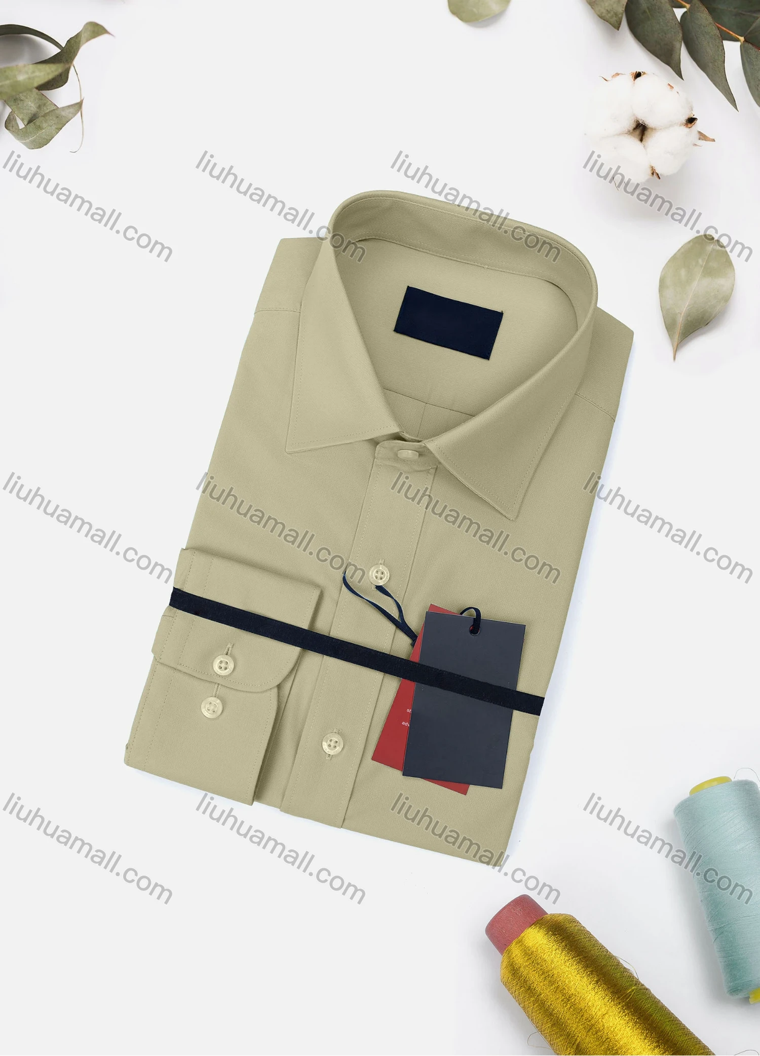 Wholesale Men's Casual Plain Long Sleeve Collared Button Down Shirt 8570-3# - Liuhuamall