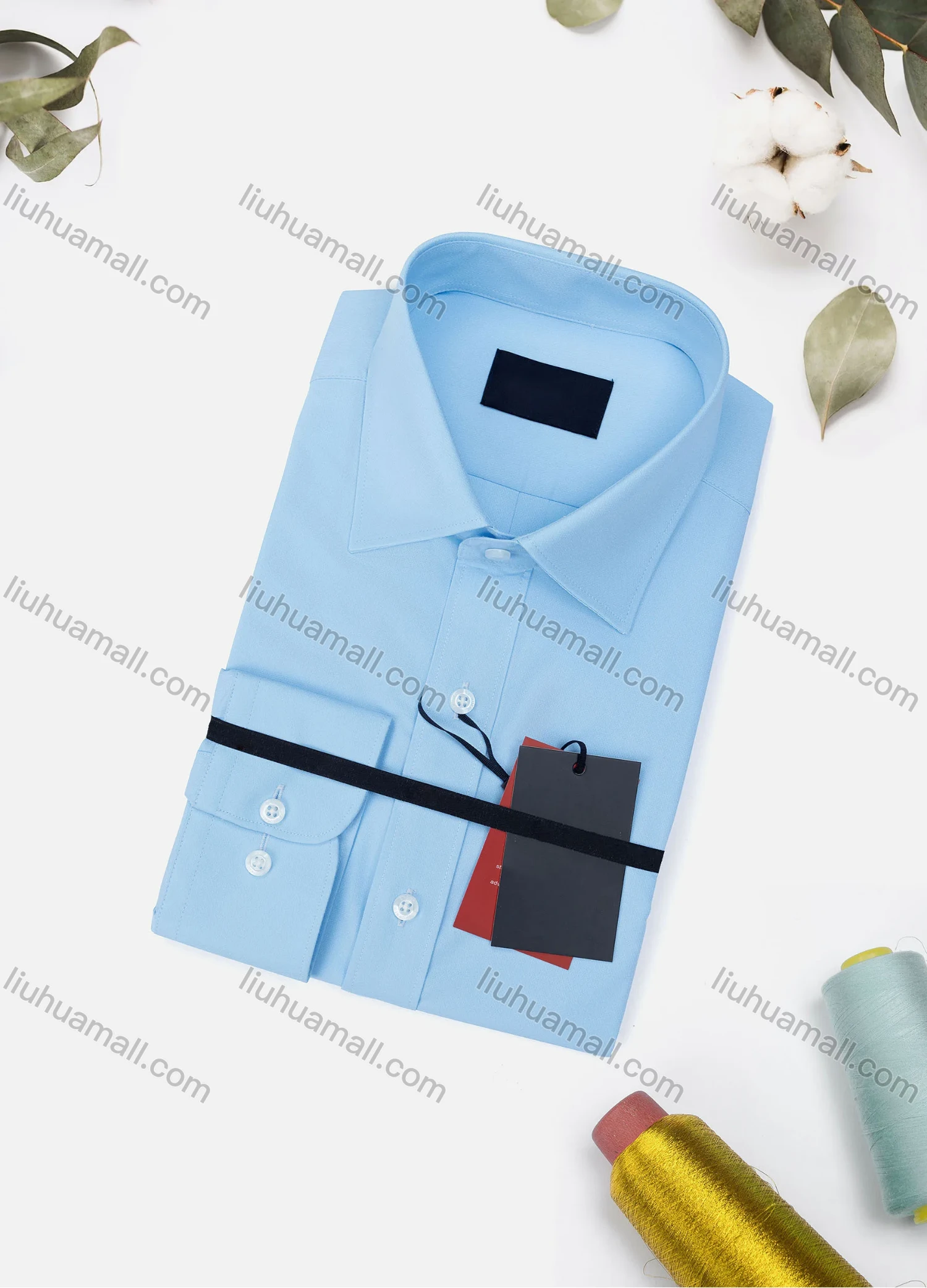 Wholesale Men's Casual Plain Long Sleeve Collared Button Down Shirt 8570-3# - Liuhuamall