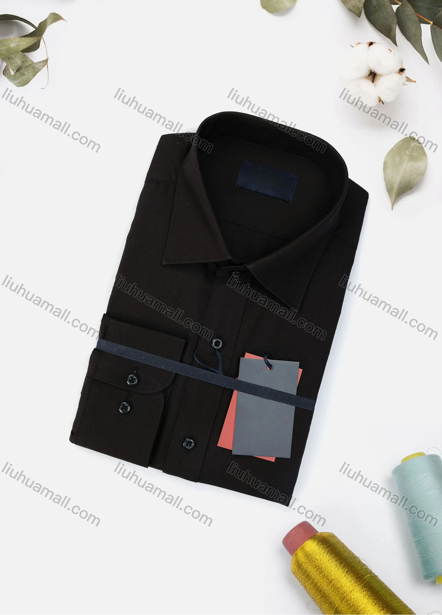 Wholesale Men's Casual Plain Long Sleeve Collared Button Down Shirt 8570-3# - Liuhuamall
