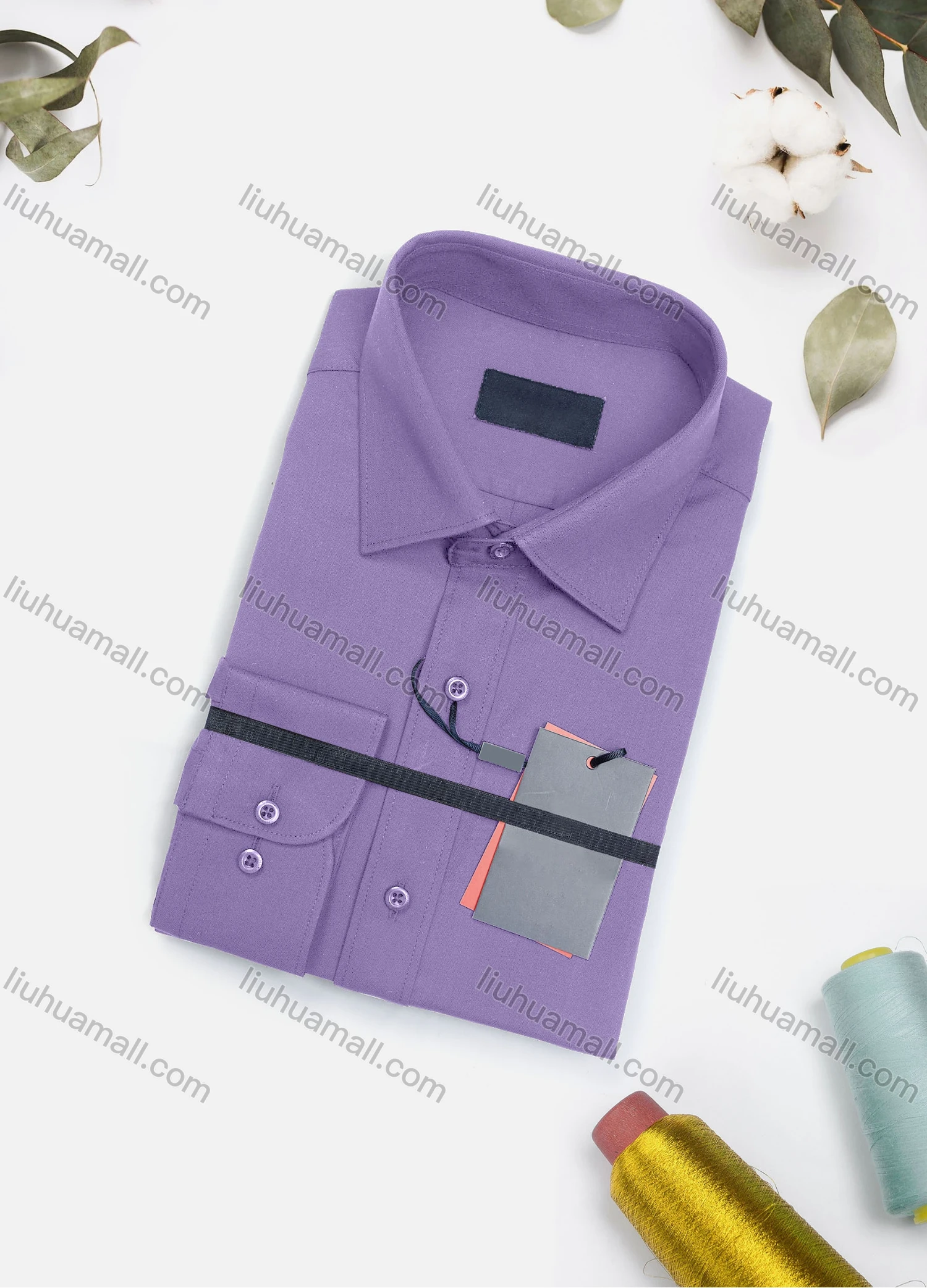 Wholesale Men's Casual Plain Long Sleeve Collared Button Down Shirt 8917-2# - Liuhuamall