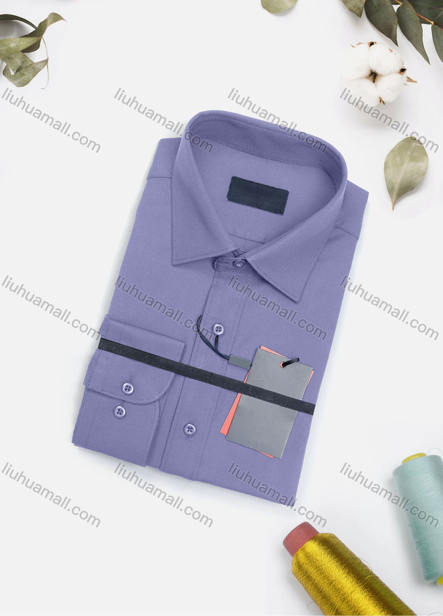 Wholesale Men's Casual Plain Long Sleeve Collared Button Down Shirt 8917-2# - Liuhuamall
