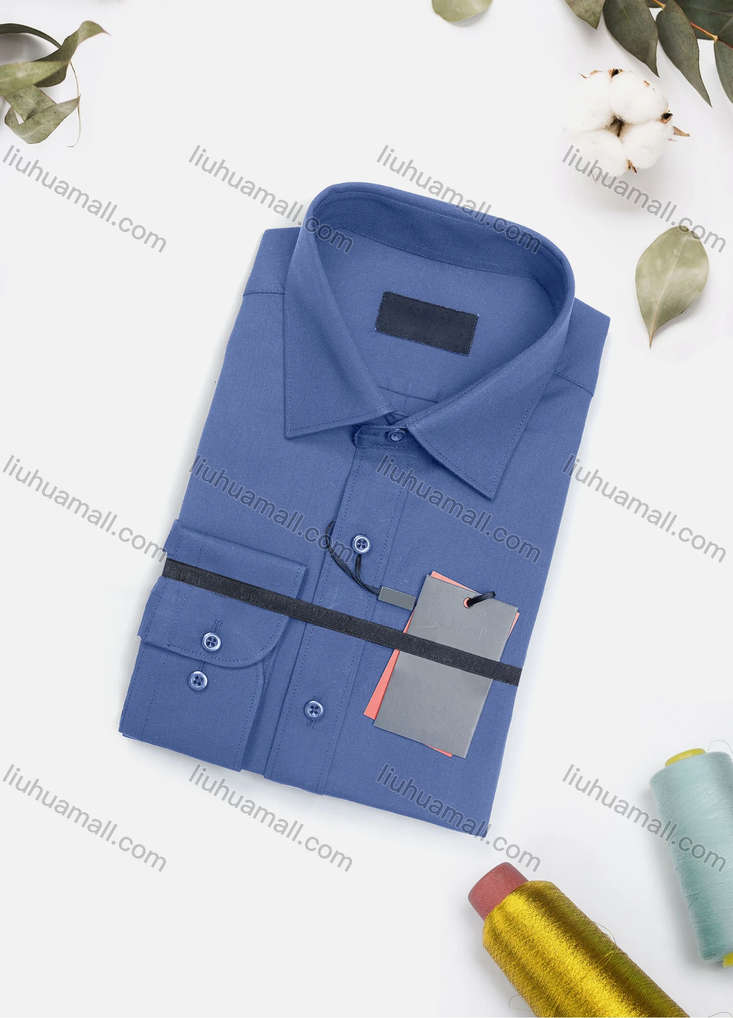 Wholesale Men's Casual Plain Long Sleeve Collared Button Down Shirt 8917-2# - Liuhuamall