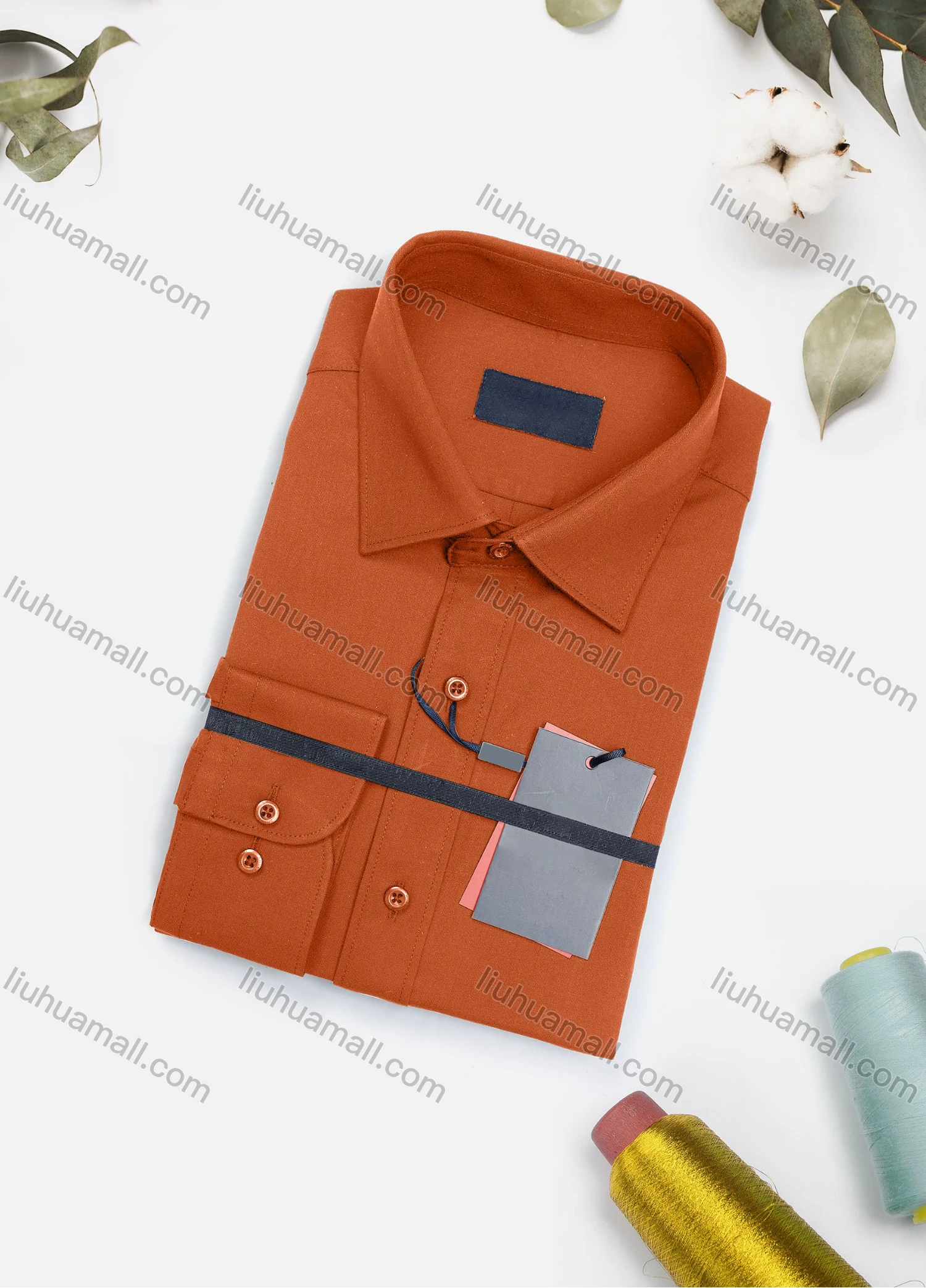 Wholesale Men's Casual Plain Long Sleeve Collared Button Down Shirt 8917-2# - Liuhuamall