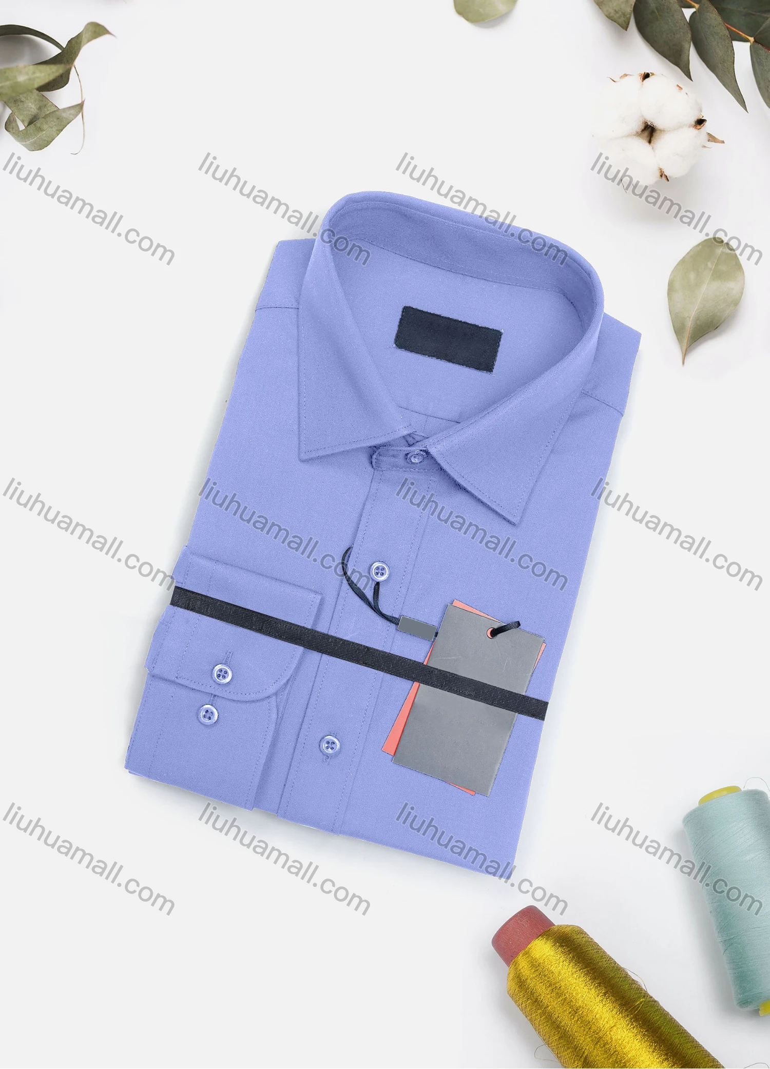 Wholesale Men's Casual Plain Long Sleeve Collared Button Down Shirt 8917-2# - Liuhuamall