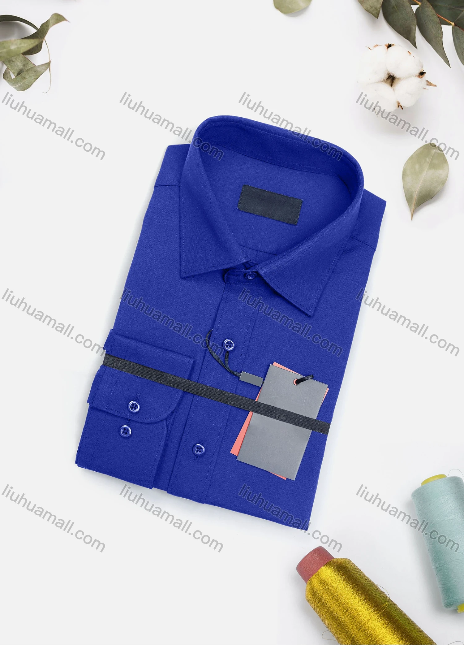 Wholesale Men's Casual Plain Long Sleeve Collared Button Down Shirt 8917-2# - Liuhuamall