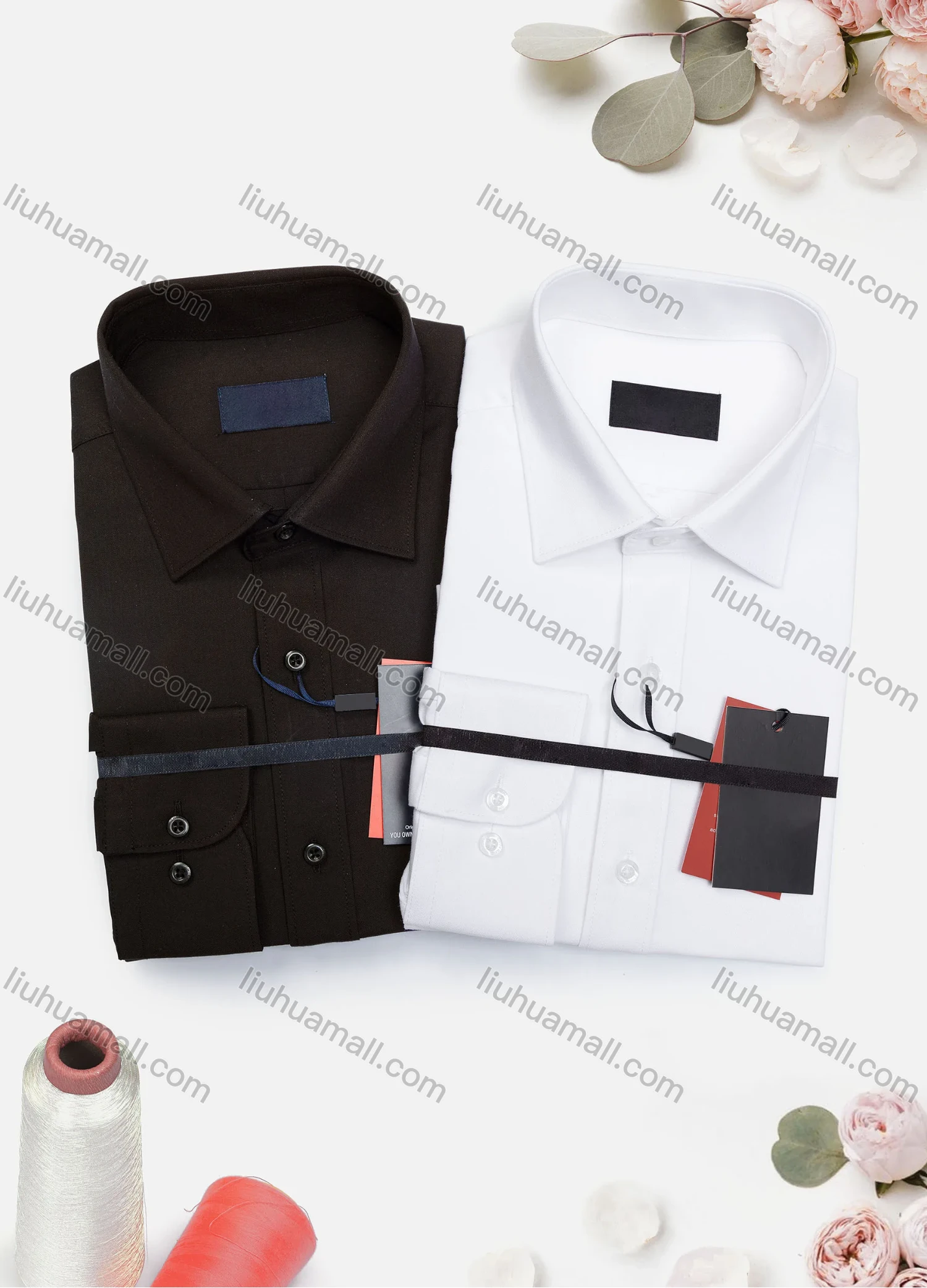 Wholesale Men's Casual Plain Long Sleeve Collared Button Down Shirt 8917-2# - Liuhuamall