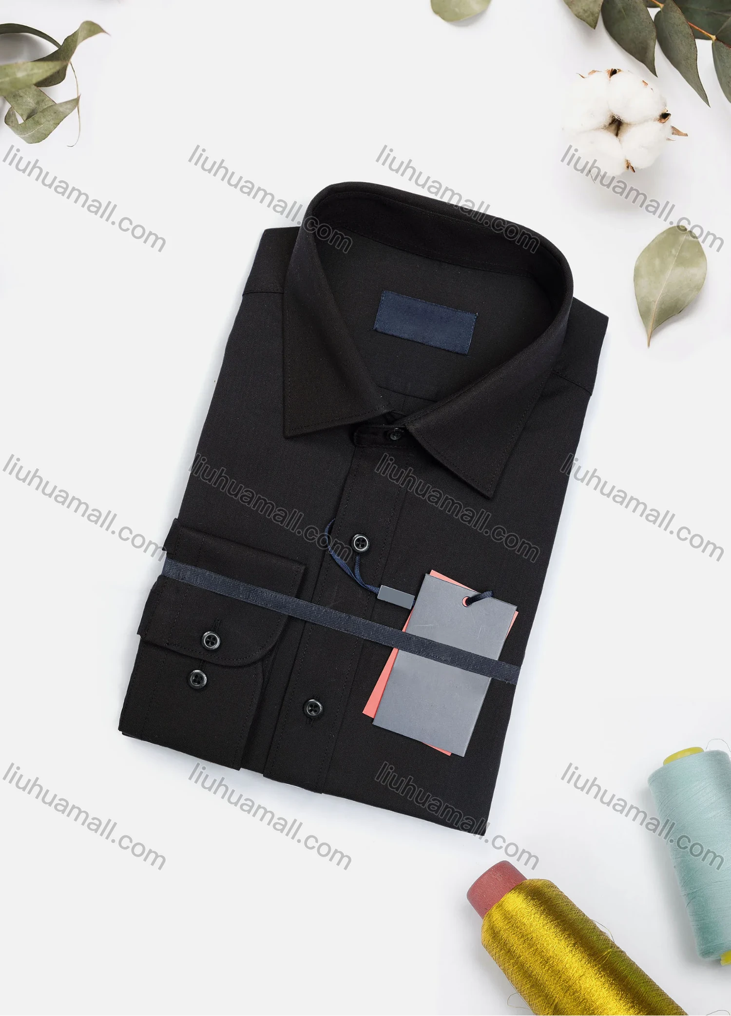 Wholesale Men's Casual Plain Long Sleeve Collared Button Down Shirt 8917-2# - Liuhuamall