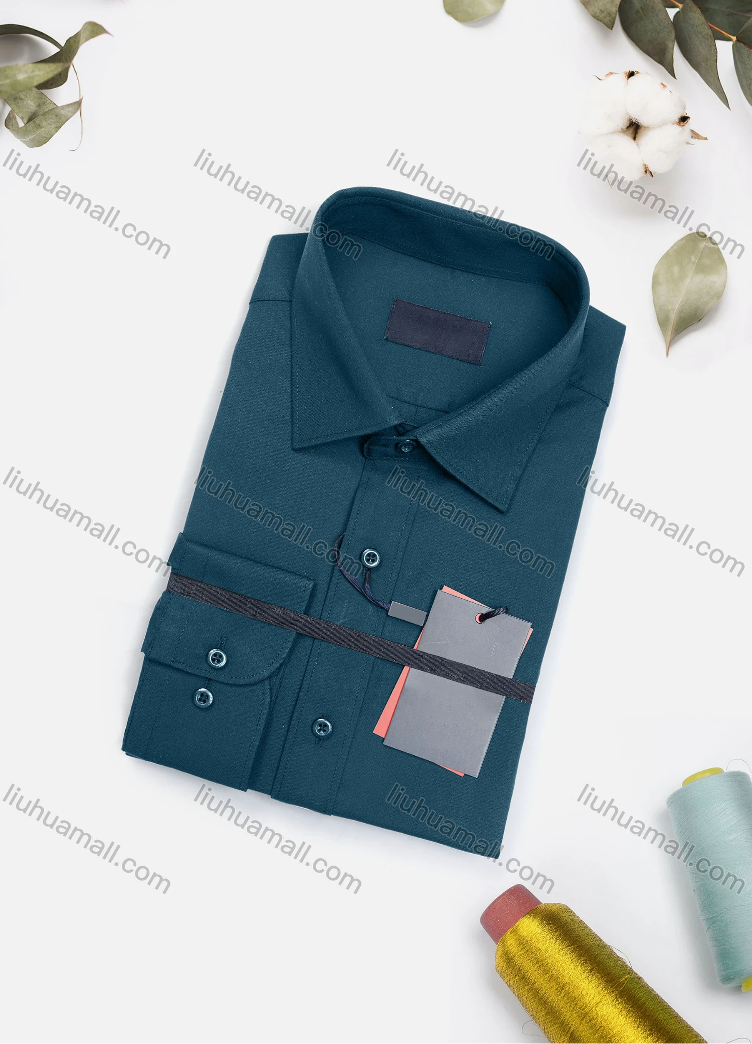 Wholesale Men's Casual Plain Long Sleeve Collared Button Down Shirt 8917-2# - Liuhuamall