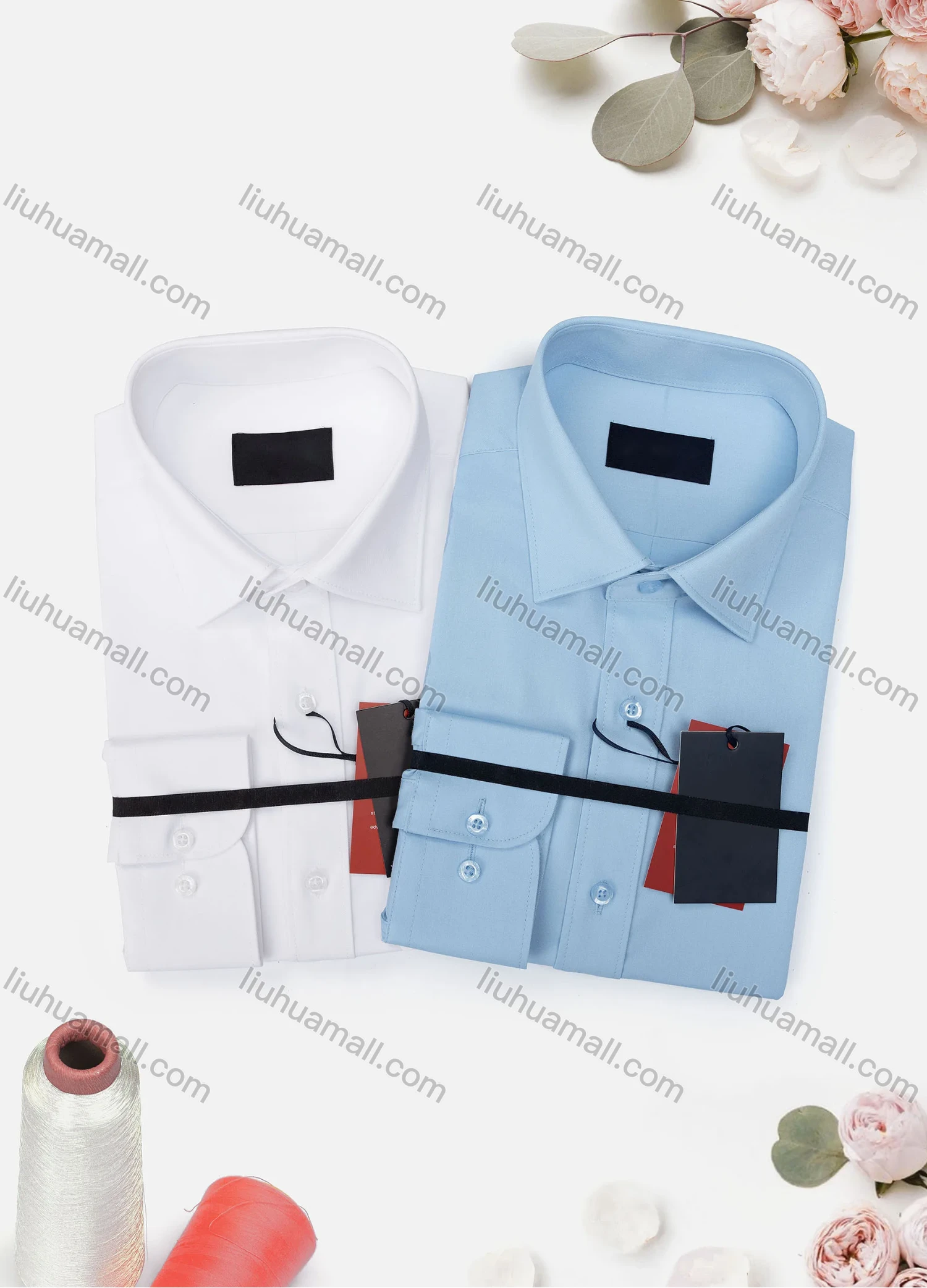 Wholesale Men's Casual Plain Long Sleeve Collared Button Down Shirt 8918-2# - Liuhuamall