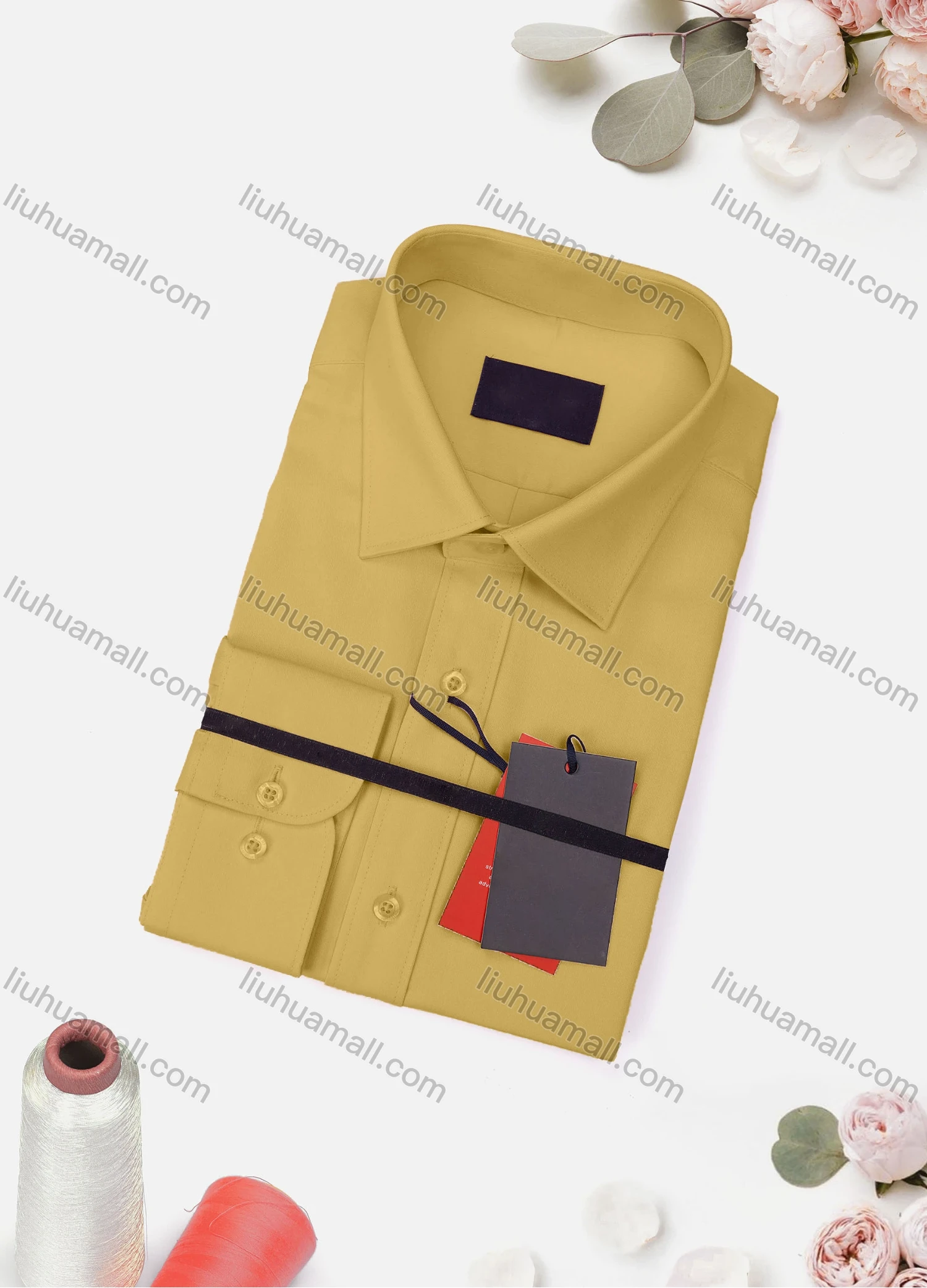 Wholesale Men's Casual Plain Long Sleeve Collared Button Down Shirt 8919-4# - Liuhuamall