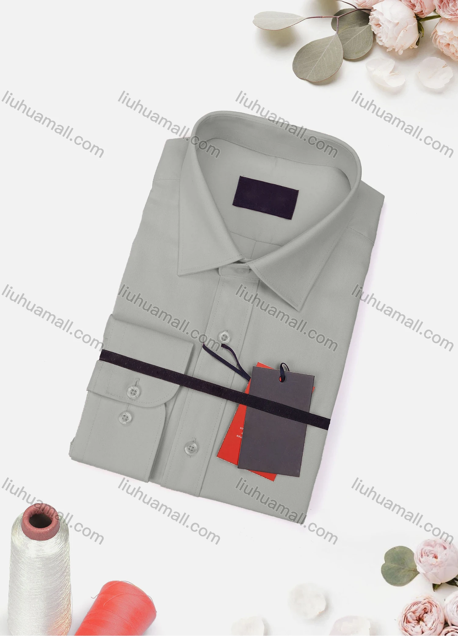Wholesale Men's Casual Plain Long Sleeve Collared Button Down Shirt 8919-4# - Liuhuamall