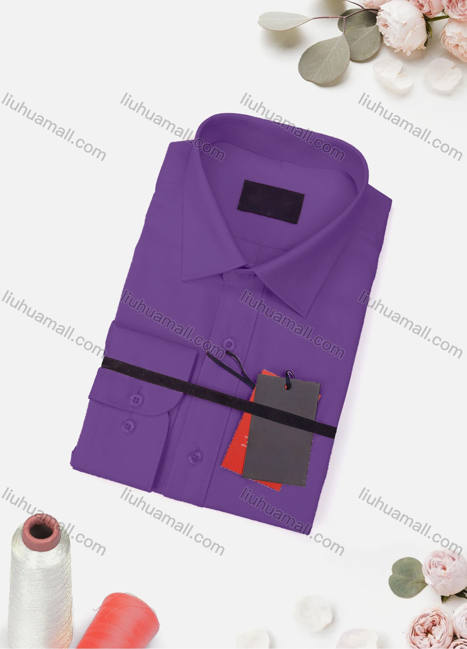 Wholesale Men's Casual Plain Long Sleeve Collared Button Down Shirt 8919-4# - Liuhuamall