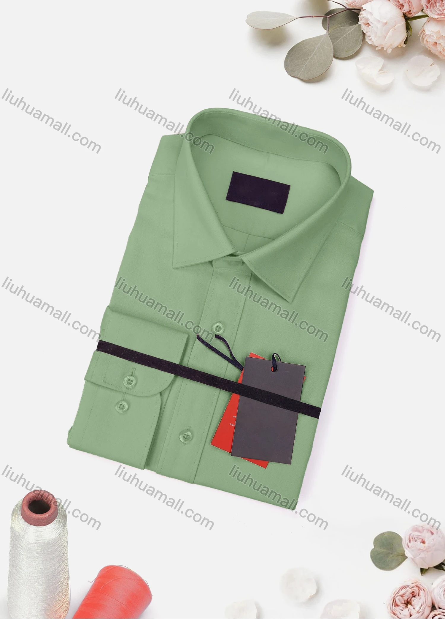 Wholesale Men's Casual Plain Long Sleeve Collared Button Down Shirt 8919-4# - Liuhuamall