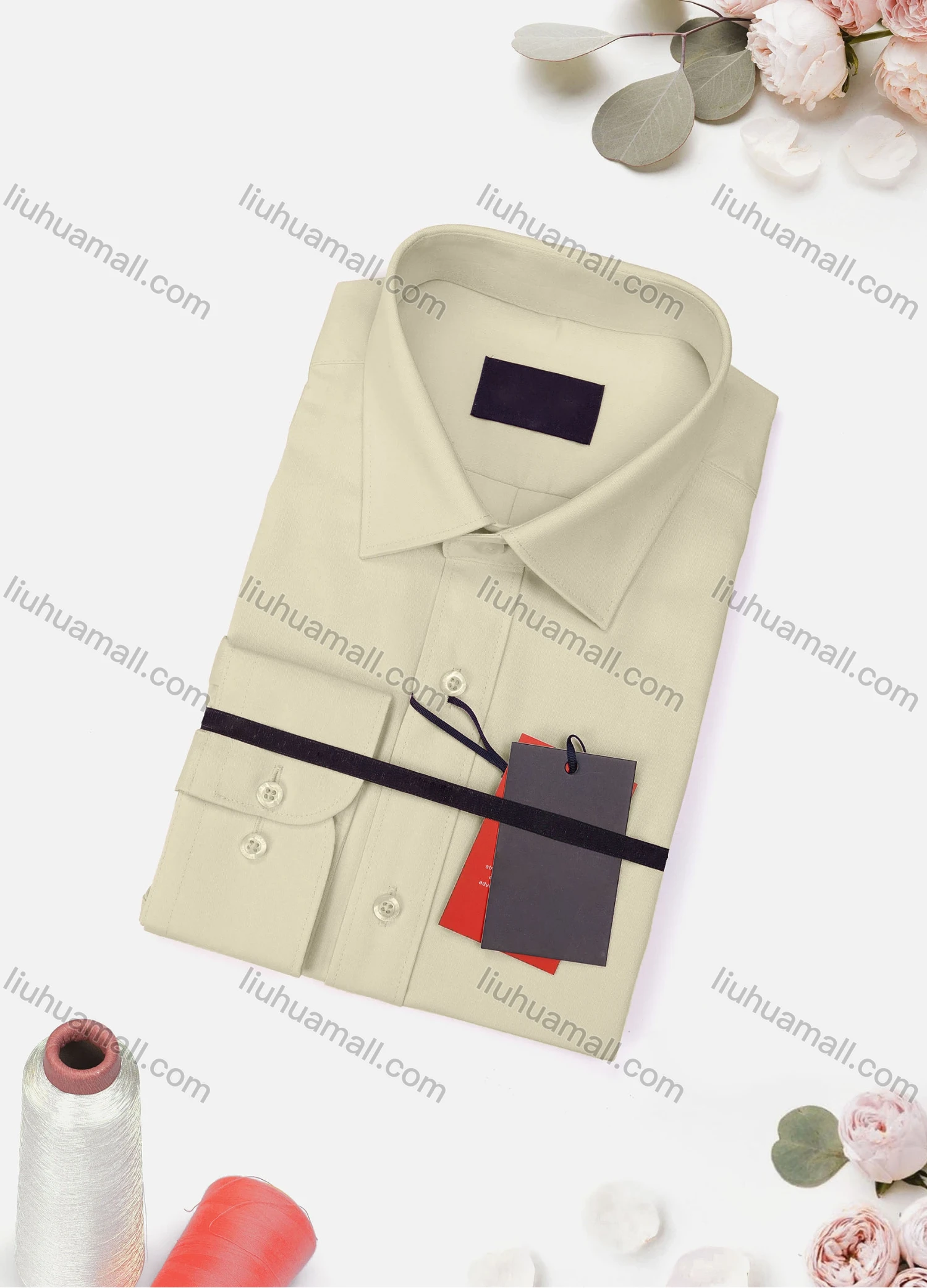 Wholesale Men's Casual Plain Long Sleeve Collared Button Down Shirt 8919-4# - Liuhuamall
