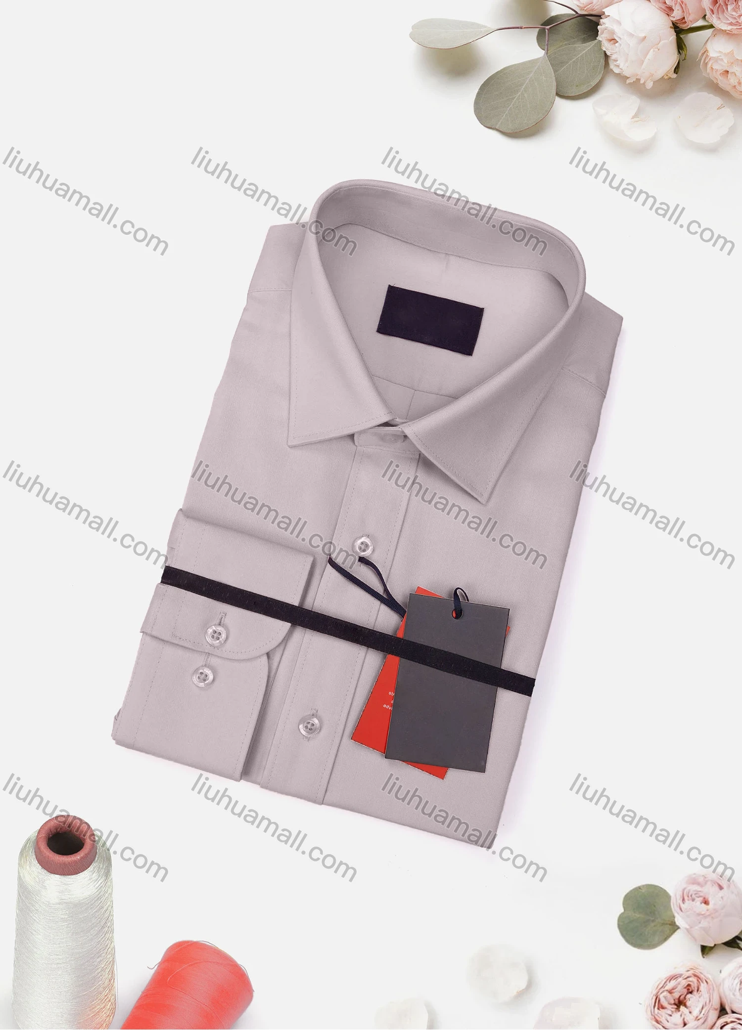 Wholesale Men's Casual Plain Long Sleeve Collared Button Down Shirt 8919-4# - Liuhuamall