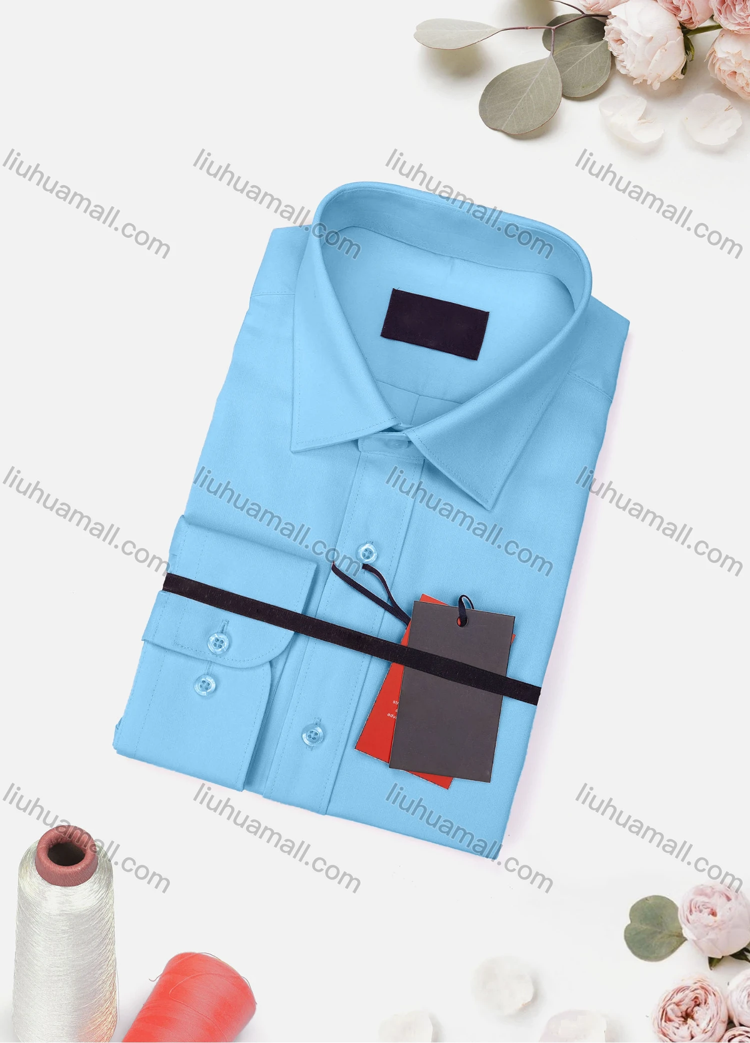 Wholesale Men's Casual Plain Long Sleeve Collared Button Down Shirt 8919-4# - Liuhuamall